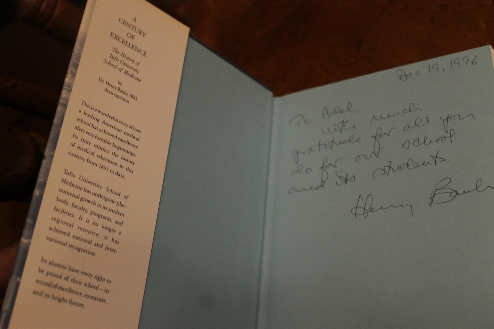 A Century of Excellence: Tufts ~ Henry H Banks ~ 1993 HCDJ SIGNED COPY
