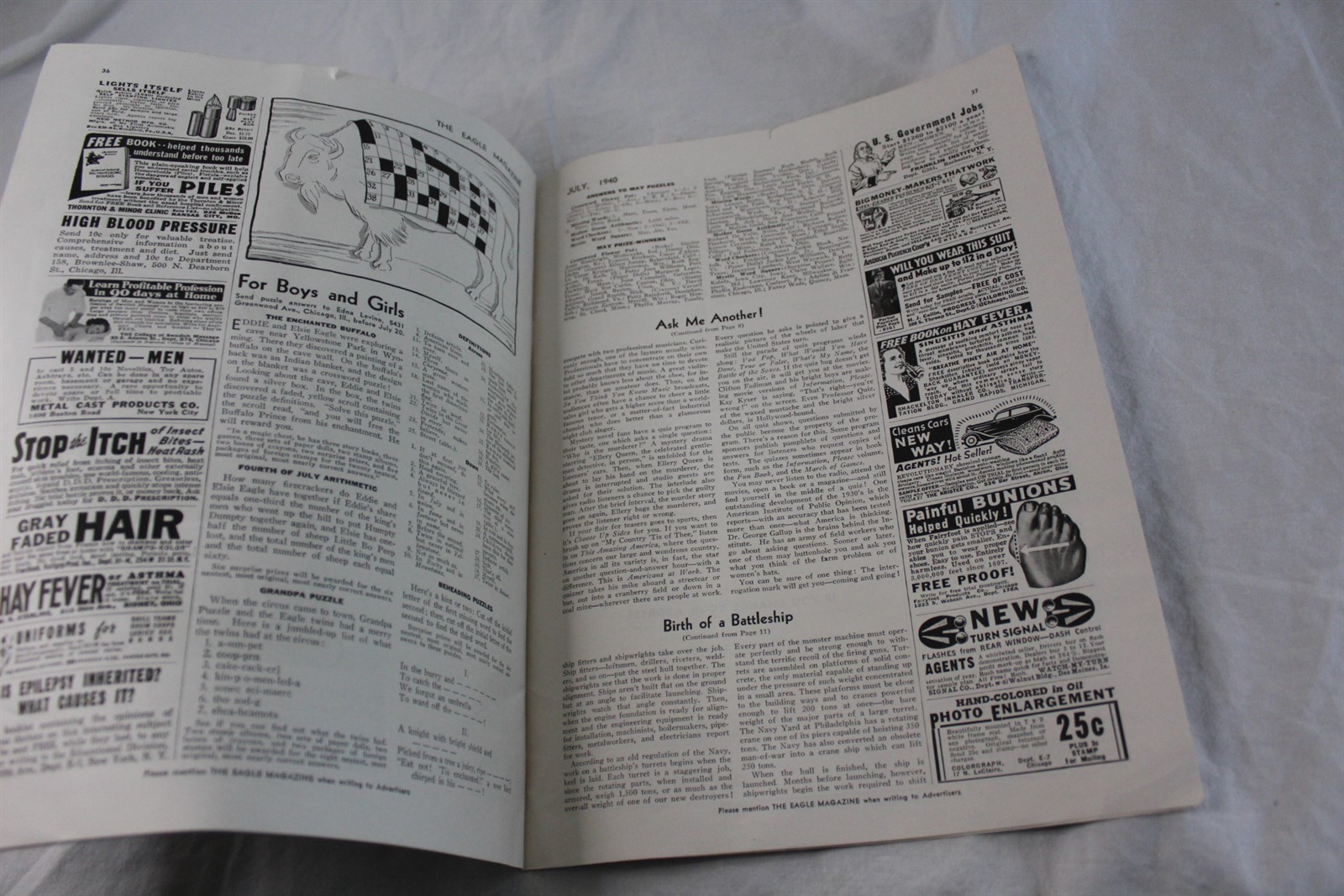 Vintage The Eagle Magazine 39 Pages July 1940 Lots of Ad Pages