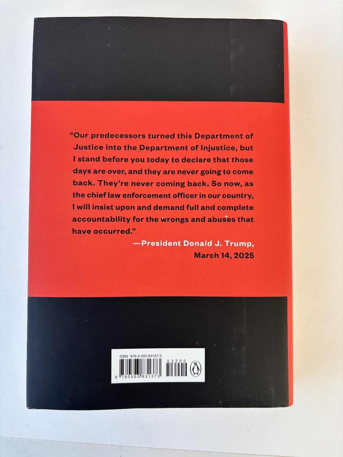 INJUSTICE Leonnig Davis 2025 1st Printing Political Nonfiction Penguin Press