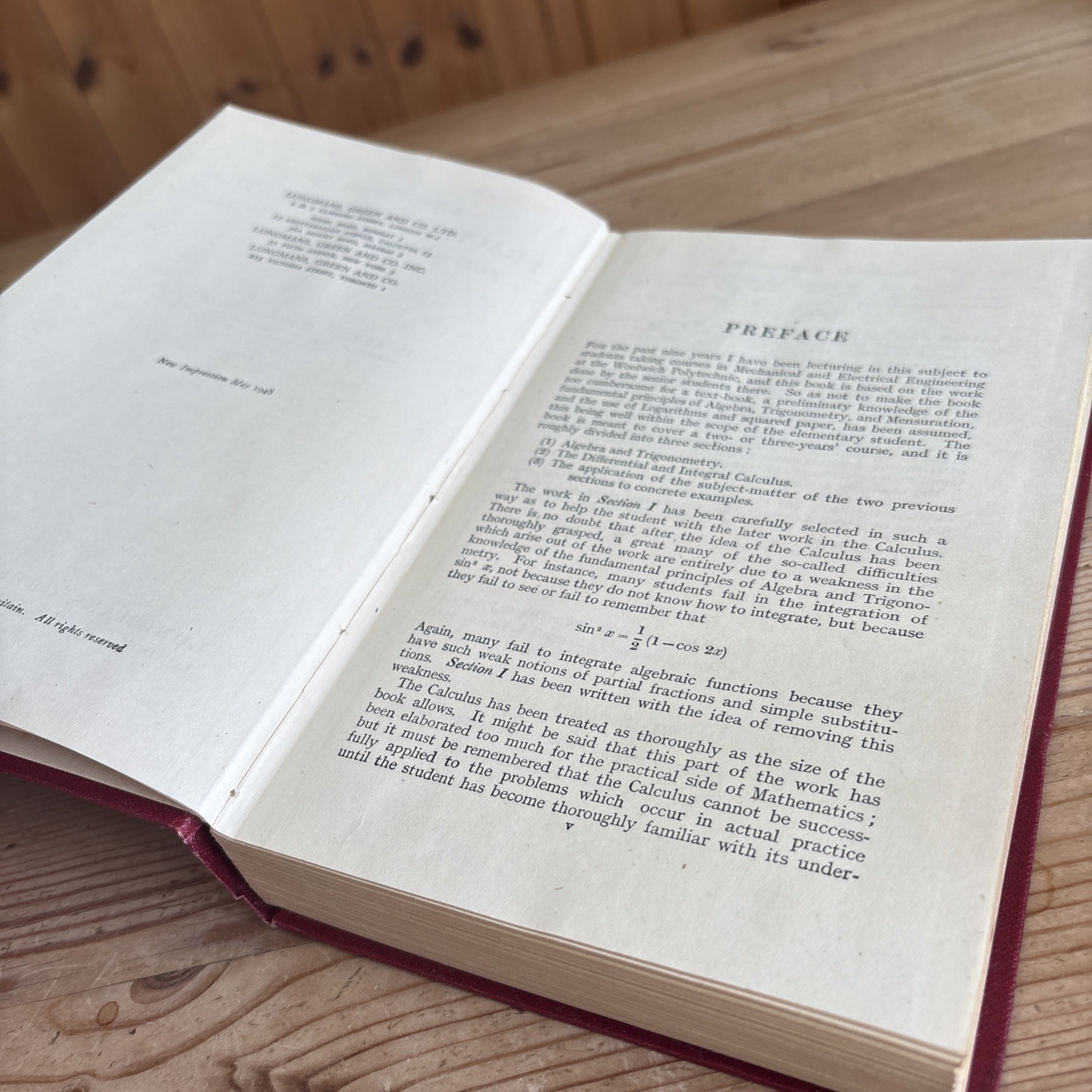 Practical Mathematics For Advanced Technical Students. H. Leslie Mann. 1948 H/B.