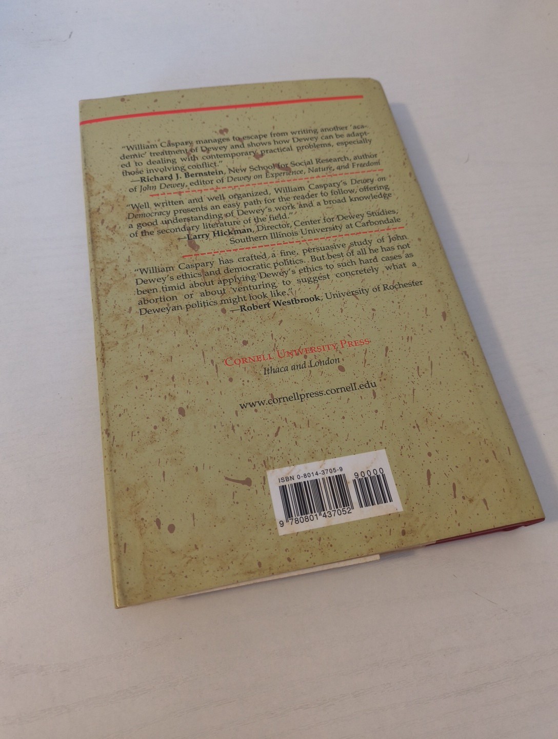 Dewey on Democracy by William R. Caspary 2000, Hardcover w dust jacket SIGNED