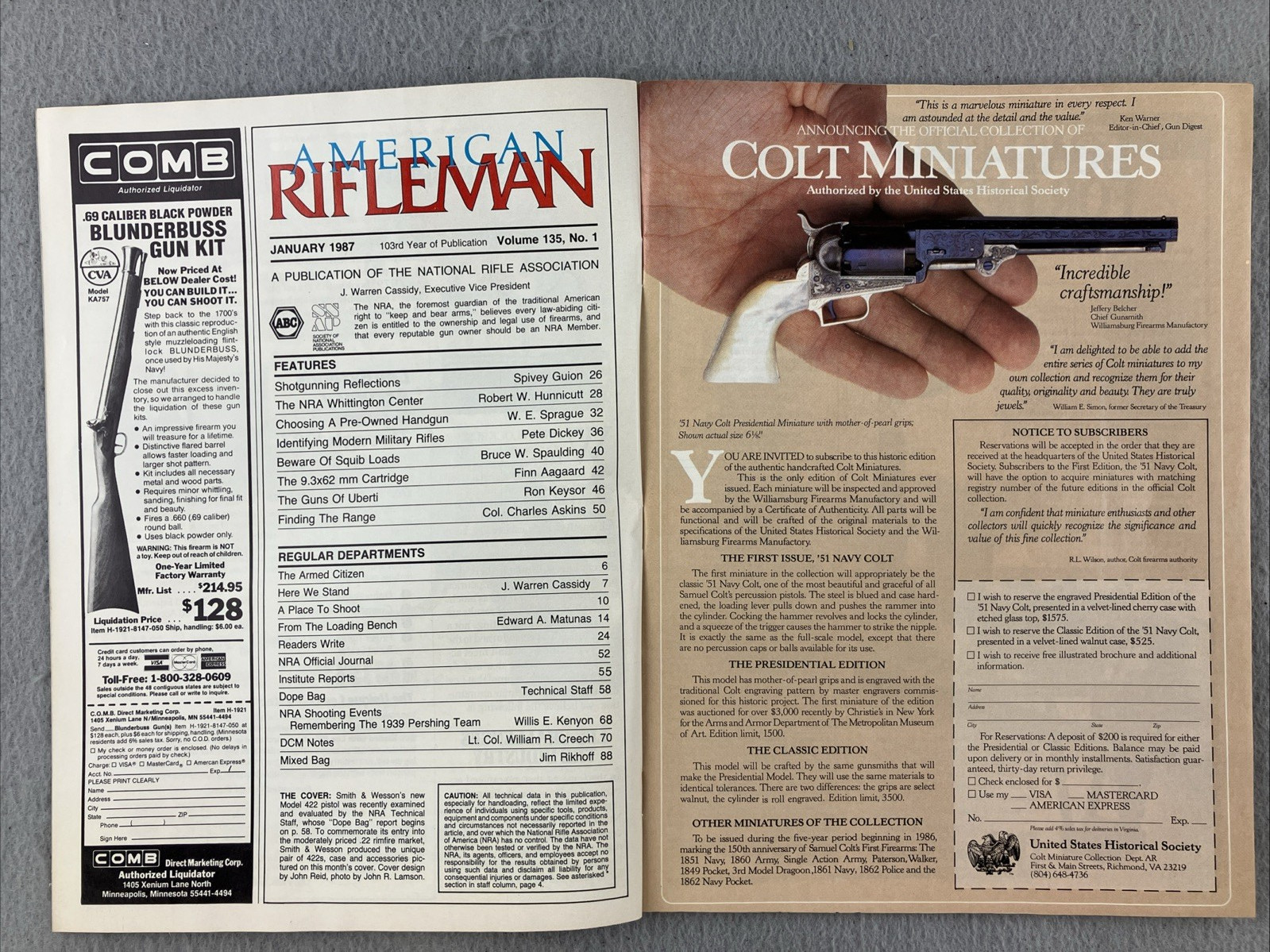 American Rifle Magazine Lot 1987 Full Set Complete 12 Issues Jan- Dec