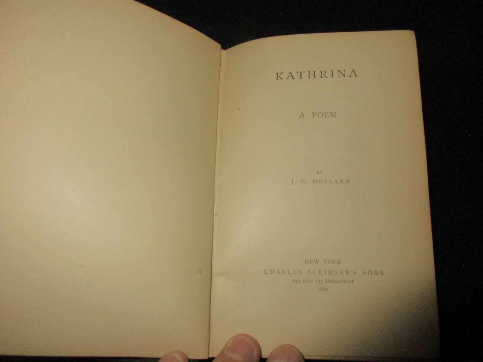 Katrina A Poem By J.G Holland 1882 EMBOSSED COVER