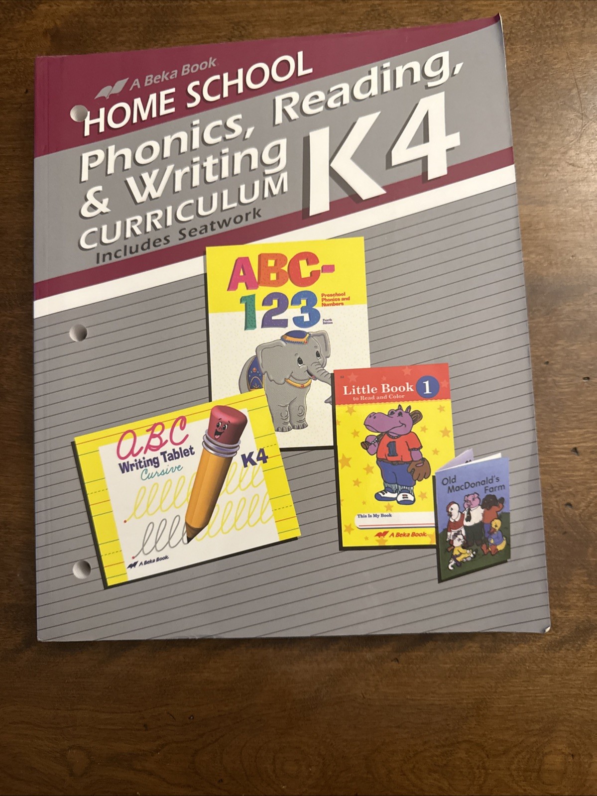 Abeka Phonics reading and writing curriculum K4 includes seatwork Paperback