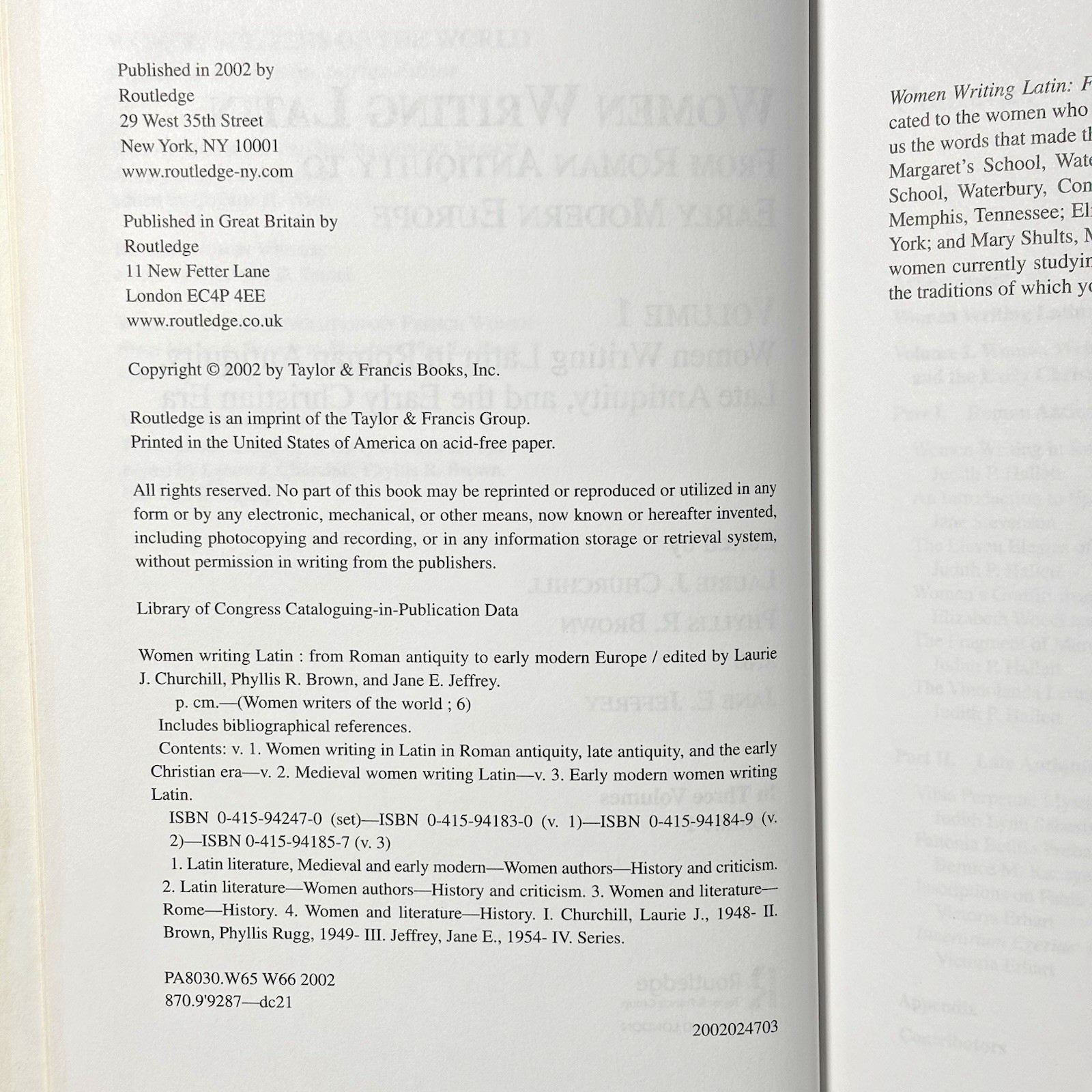Women Writing Latin: From Roman Antiquity to Early Modern Europe 3 Vol Set