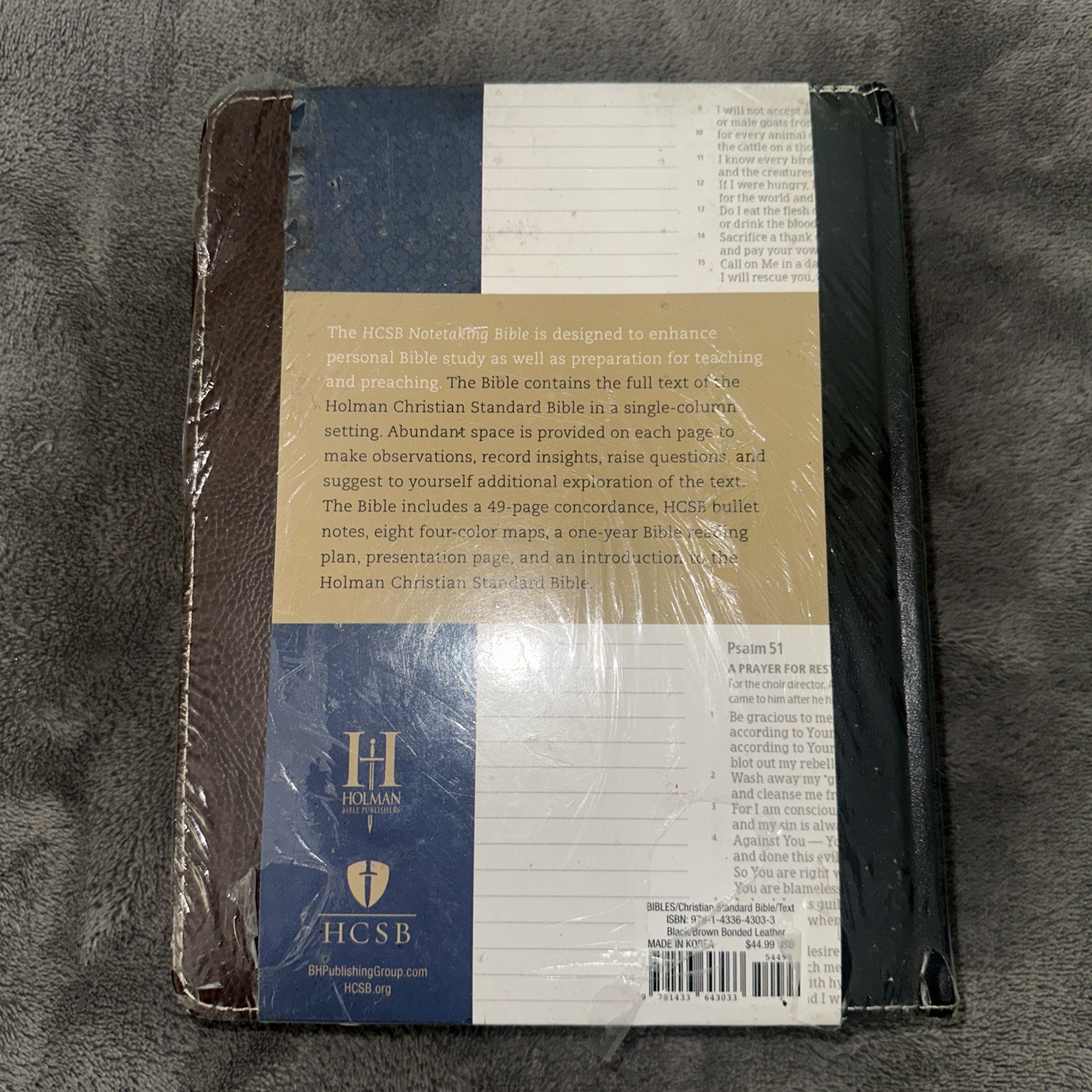NEW HCSB Notetaking Bible By Holman Bible Publishers Christian Standard *READ*