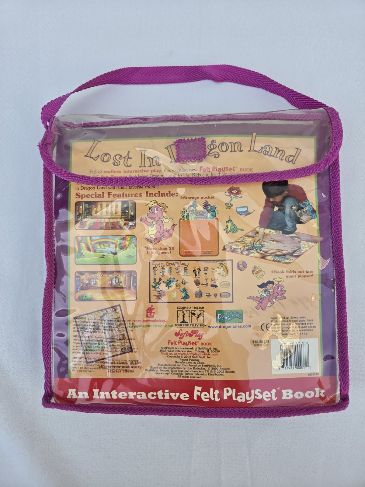 VTG 2002 SoftPlay Dragon Tales Lost In Dragon Land Felt Play Set Book PBS Kids