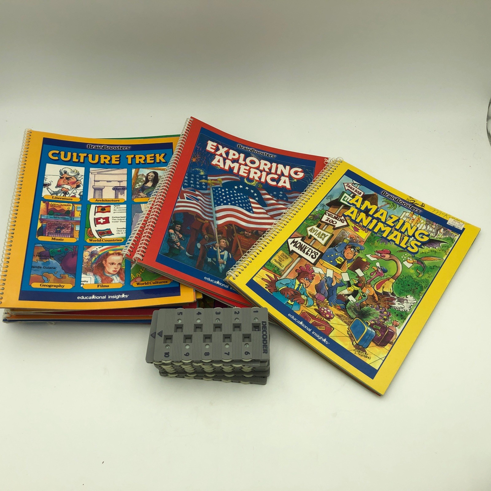 Lot Of 15 BrainBoosters (see Description For Titles) + 9 Decoders ——758——