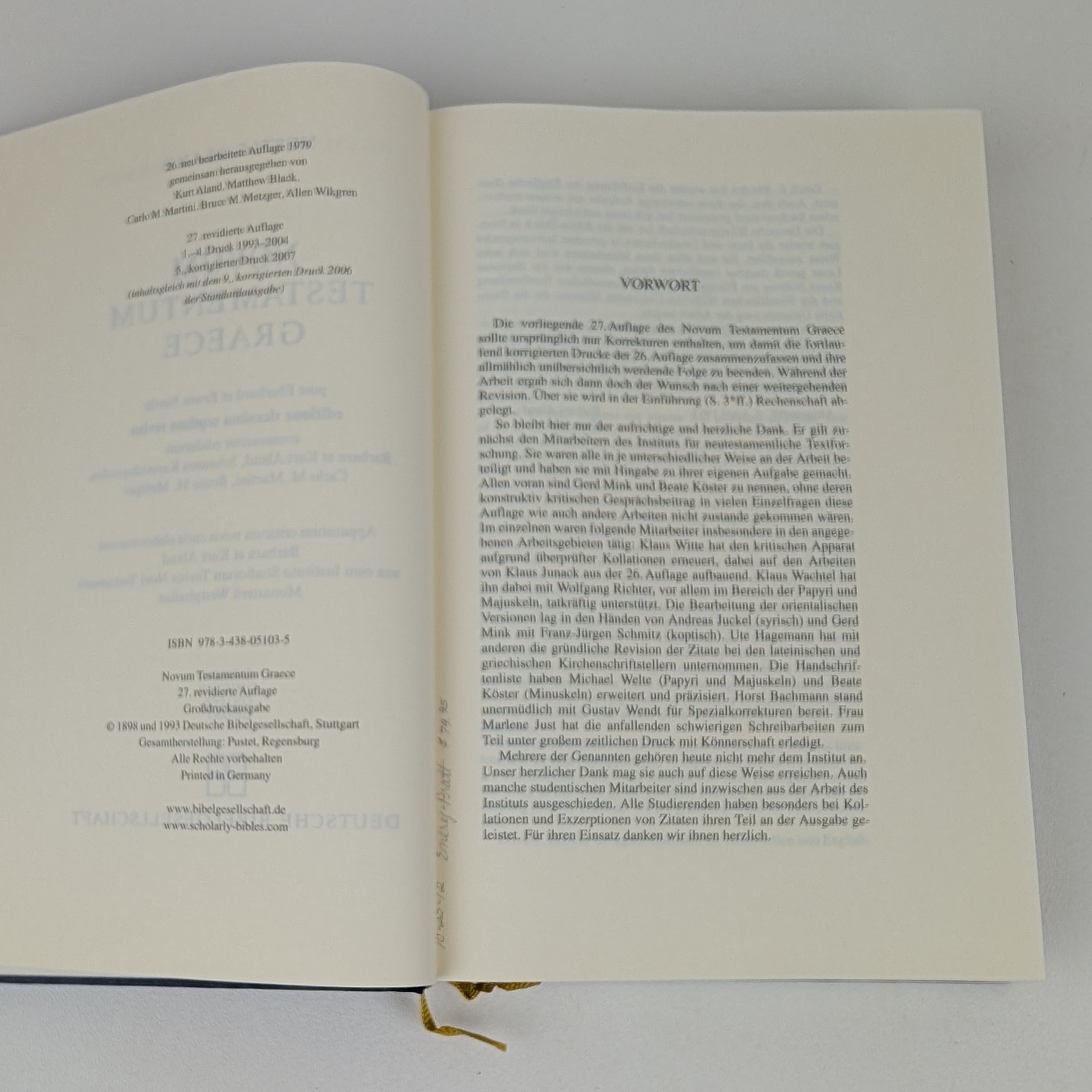 Nestle-Aland: Novum Testamentum Graece, Großdruck – 2007, 27th Revised, HC DJ