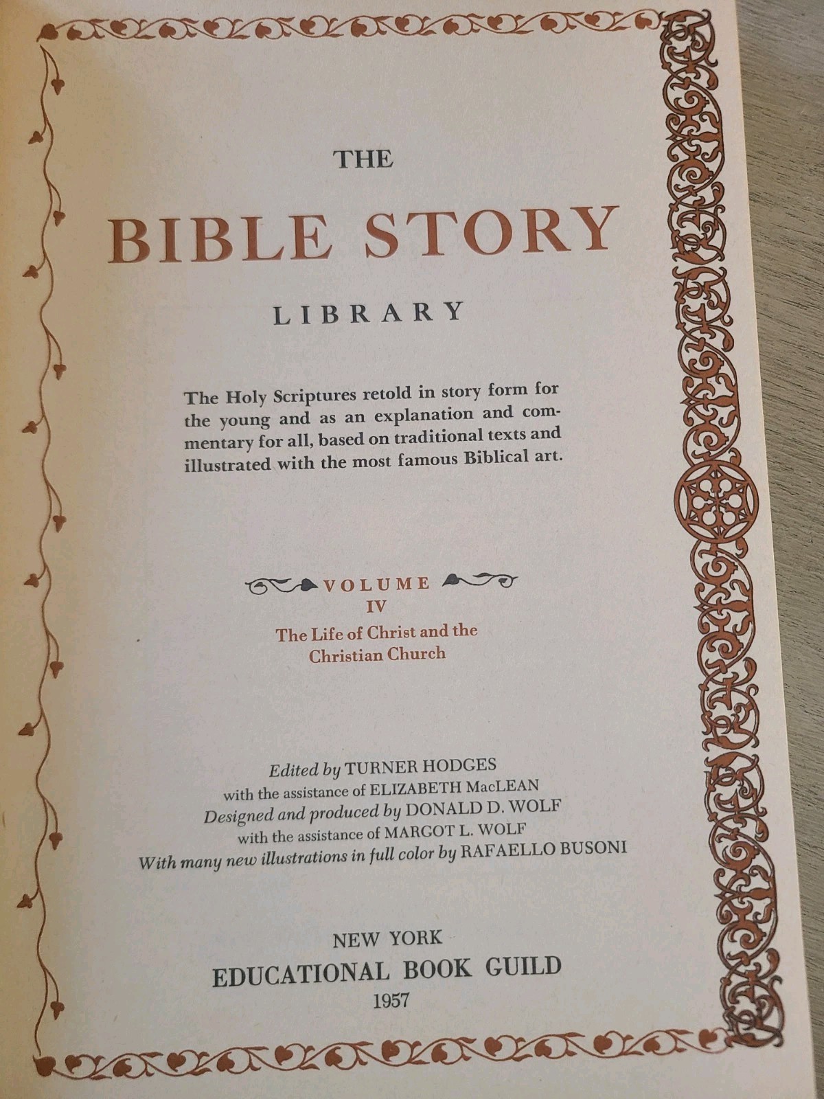 Vintage The Bible Story Library 4 Vol Set, Turner Hodges/Busoni (1957) Hardcover
