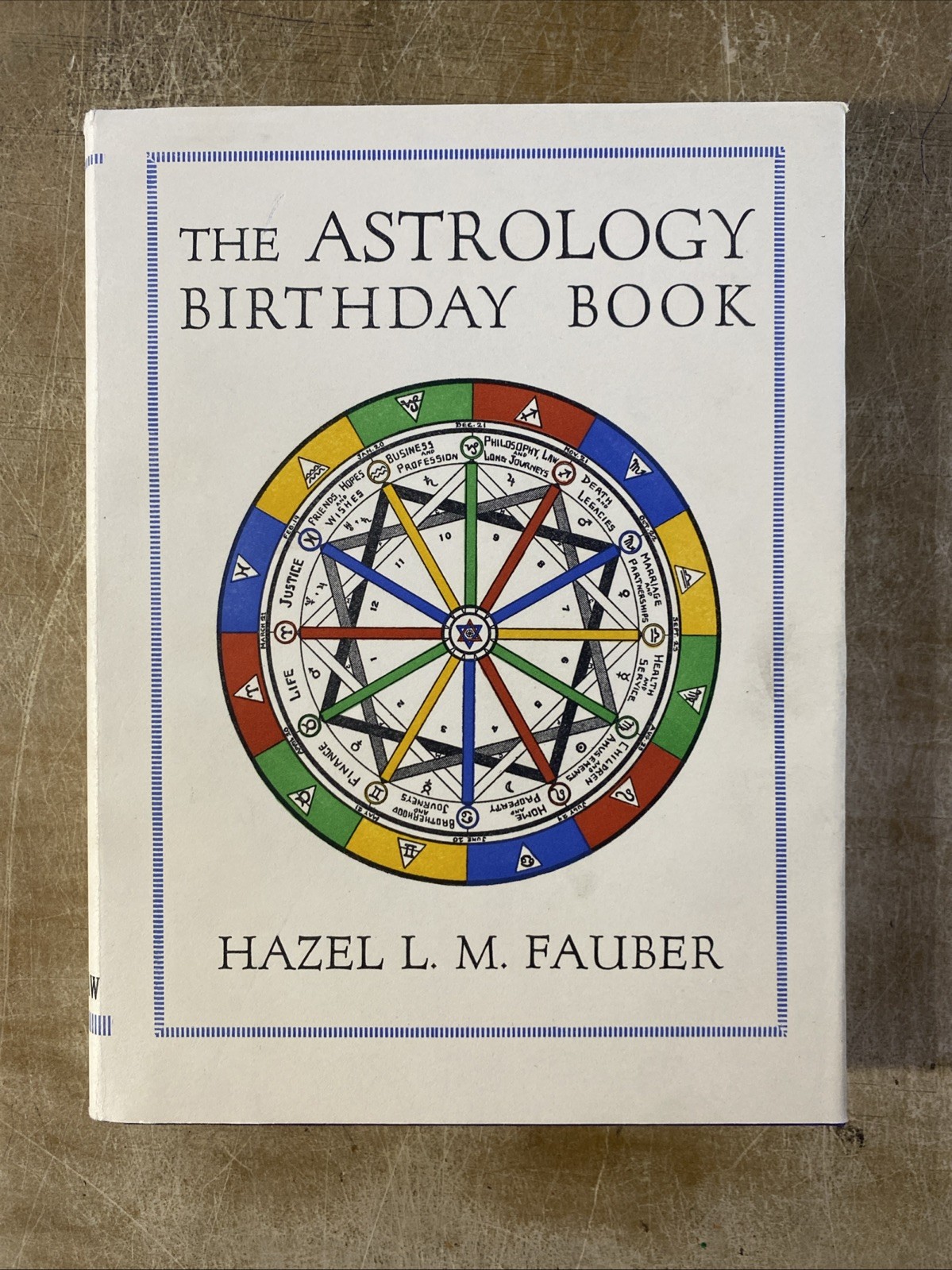 The Astrology Birthday Book Hazel Fauber SIGNED 1929 HC DJ w/ Box