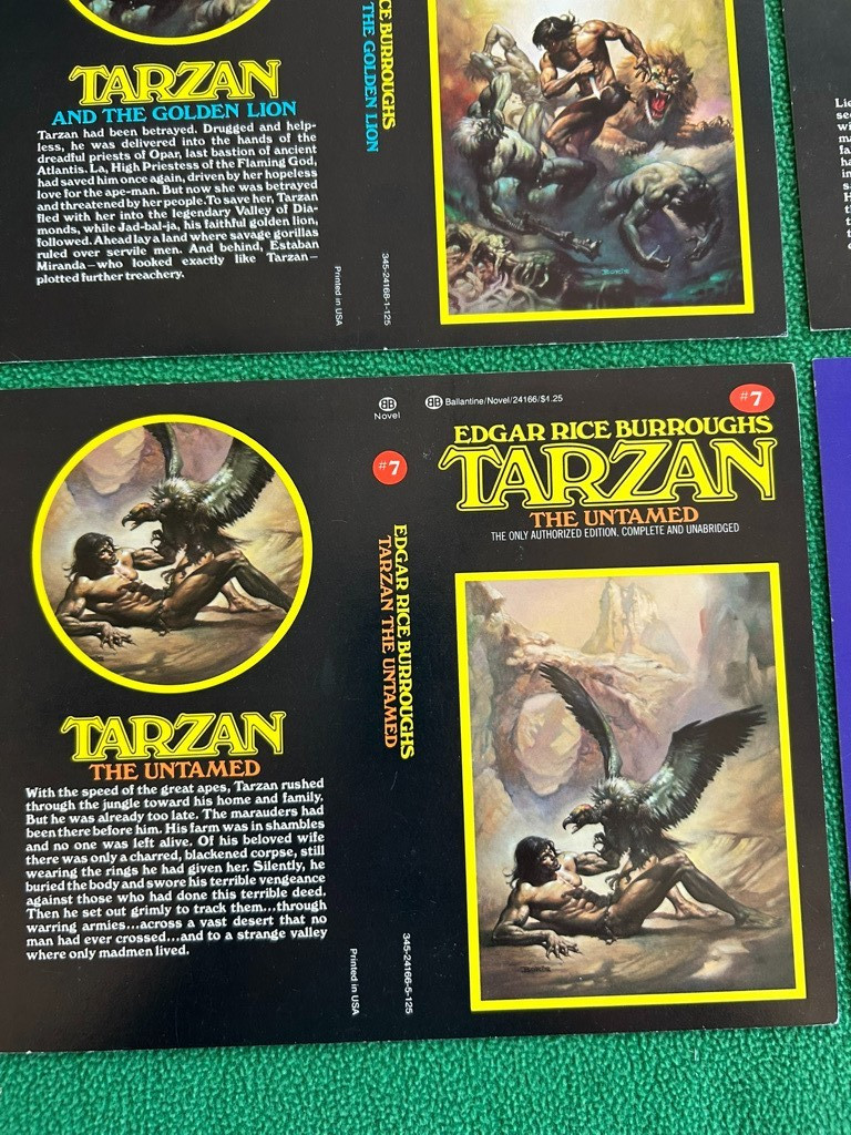 TARZAN Edgar Rice Burroughs 1970s Ballantine Paperback Cover Proofs Lot of 6