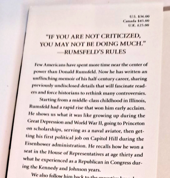 ‘SIGNED’ Known & Unknown by Donald Rumsfeld (2011) 1st Edition & Printing R1