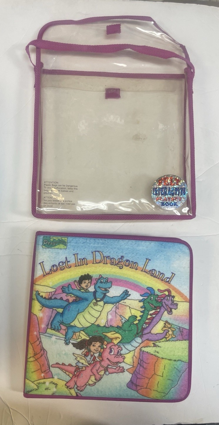 2002 SoftPlay Dragon Tales Lost In Dragon Land Felt Play Set Book PBS Vintage!