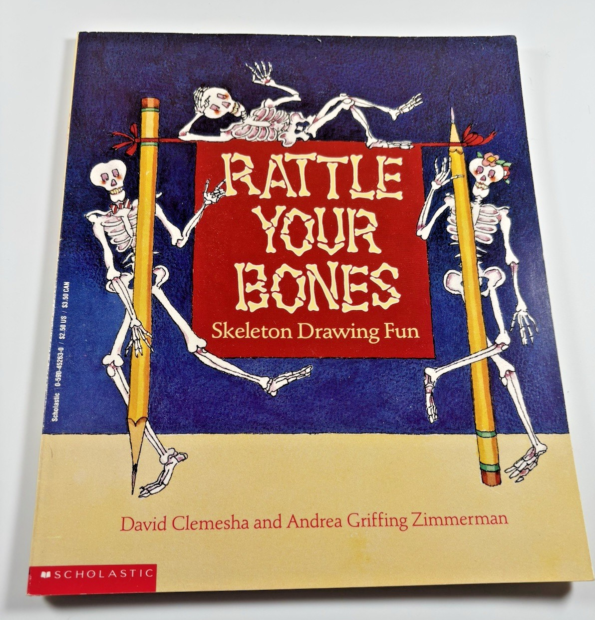 Scholastic Rattle Your Bones Skeleton Drawing Fun Paperback book #719