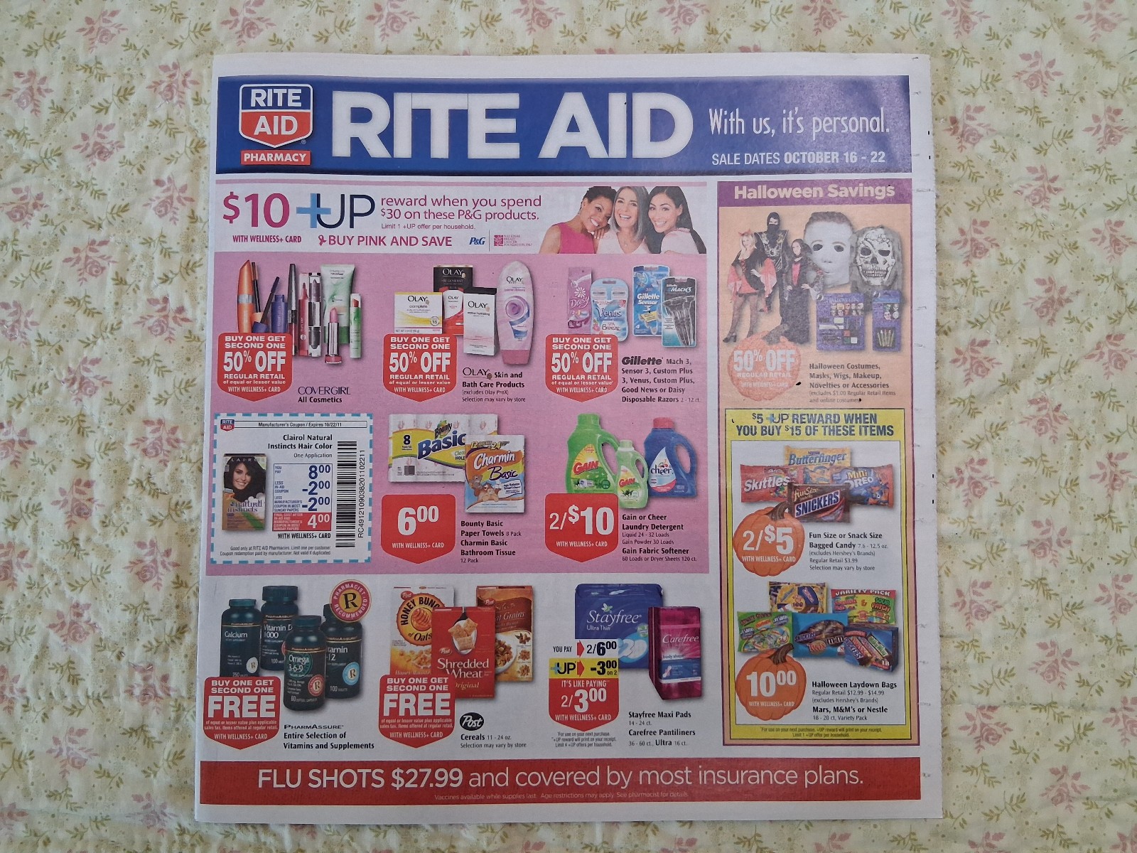 Vintage 2011 Rite Aid Pharmacy Ad Weekly Store Flyer Brochure Halloween Mask