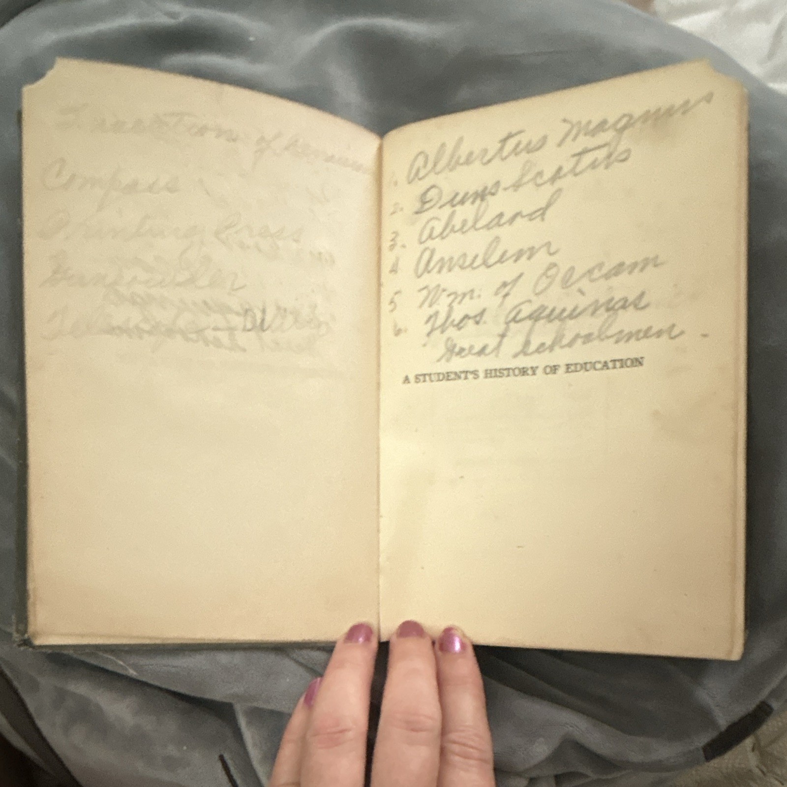 Antique Book “A Student’s History of Education” 1926 HC Inscribed