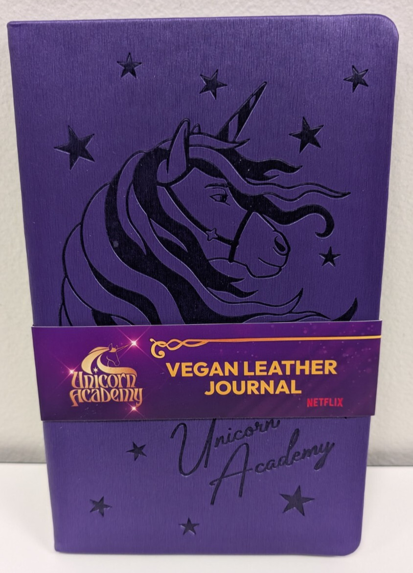Unicorn Academy 80-Page Vegan Leather Notebook Journal Inkology 5×8″ [USA]
