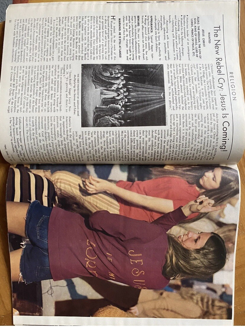 Time Magazine 1971 The Jesus Revolution Lonnie NO LABEL Rare Collectors June 21