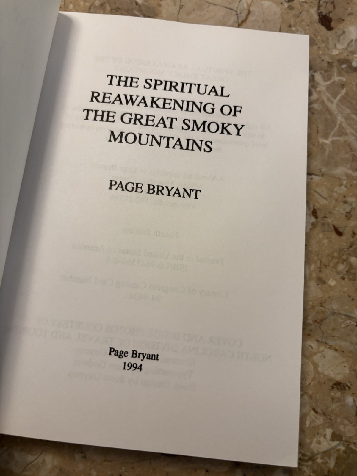 *SIGNED* The Spiritual Reawakening of the Great Smoky Mountains SC Book Bryant
