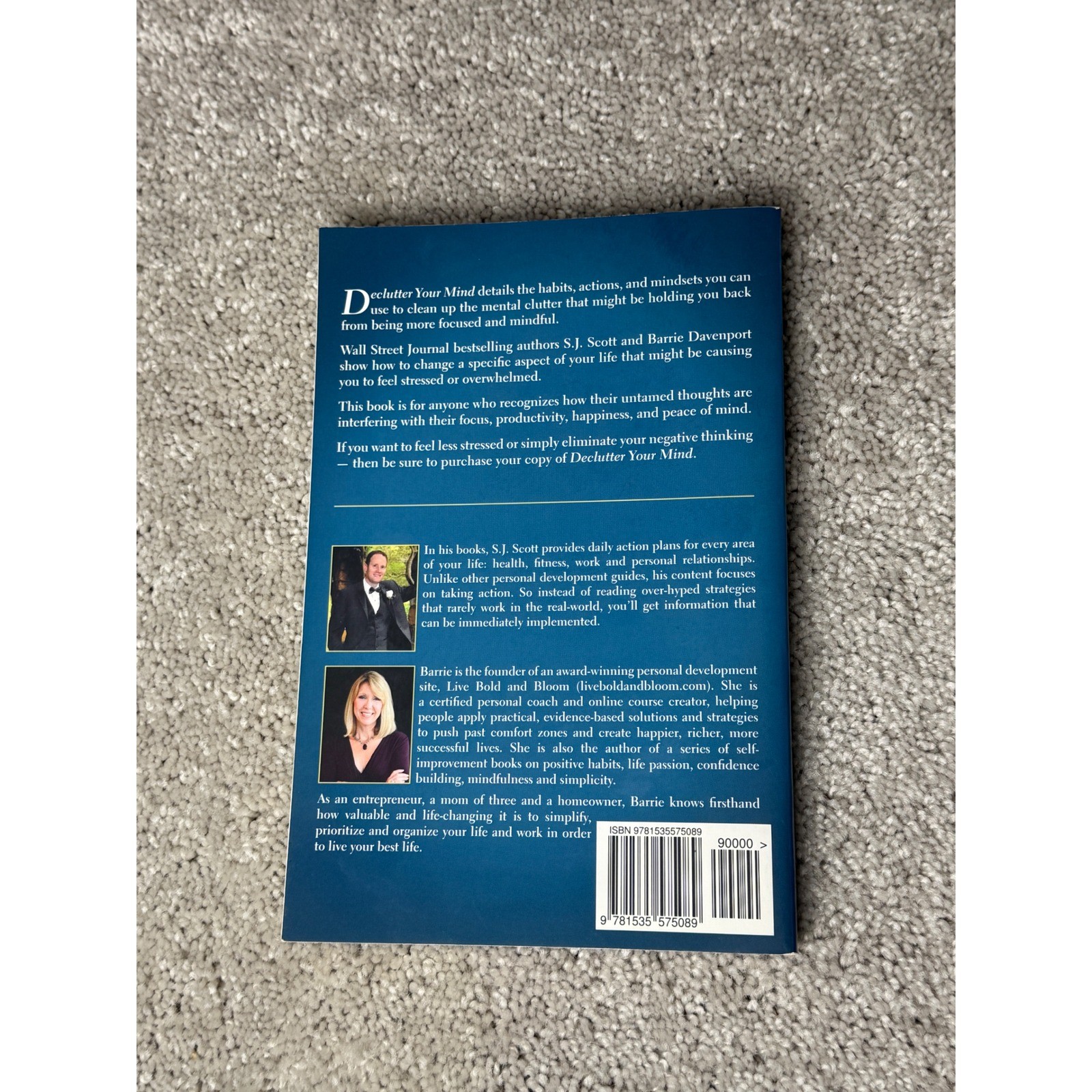 Declutter Your Mind Book S.J. Scott Barrie Davenport Stress Relief