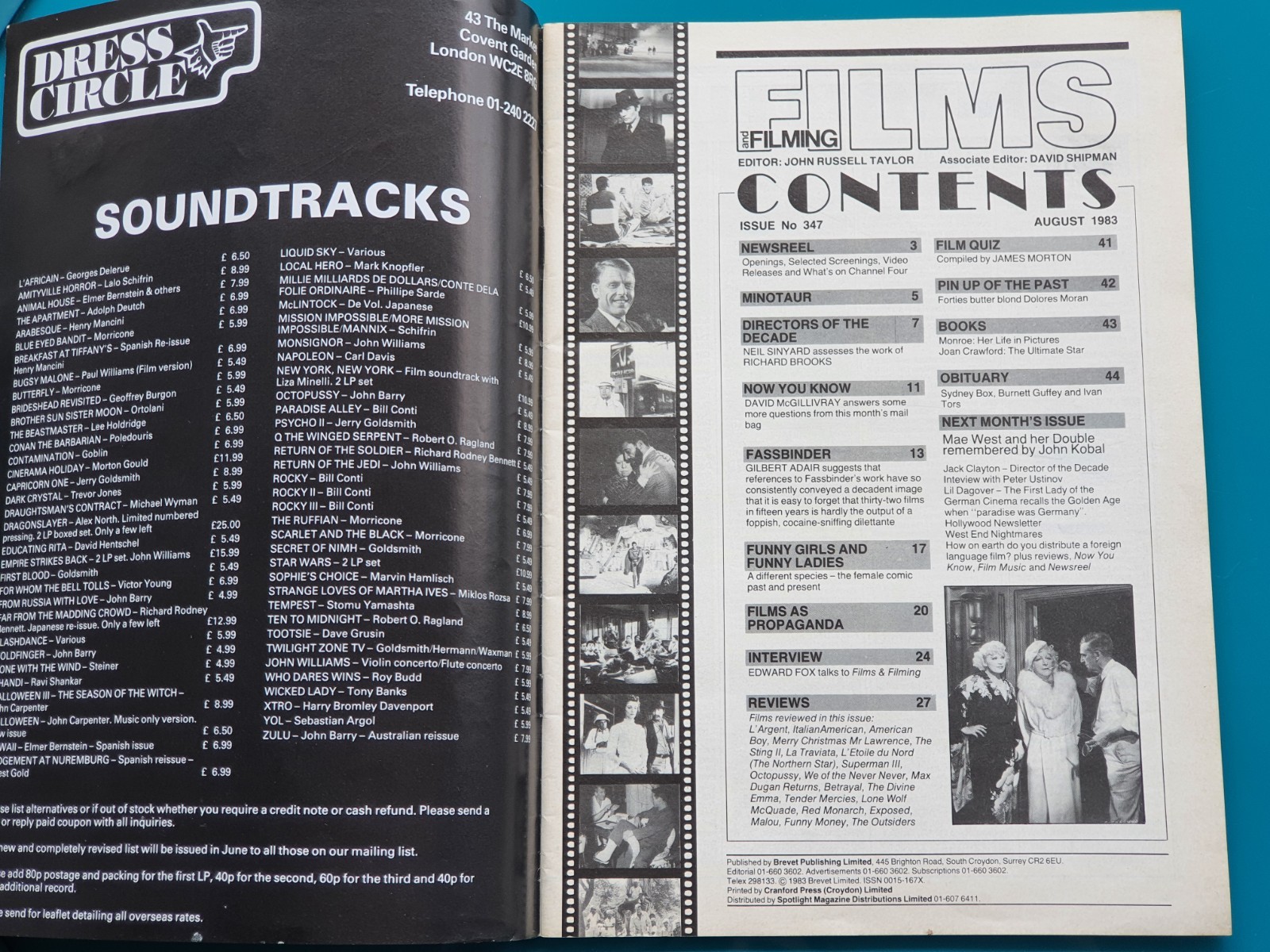 Films and Filming 1983 Superman James Bond Christopher Reeve Edward Fox Magazine