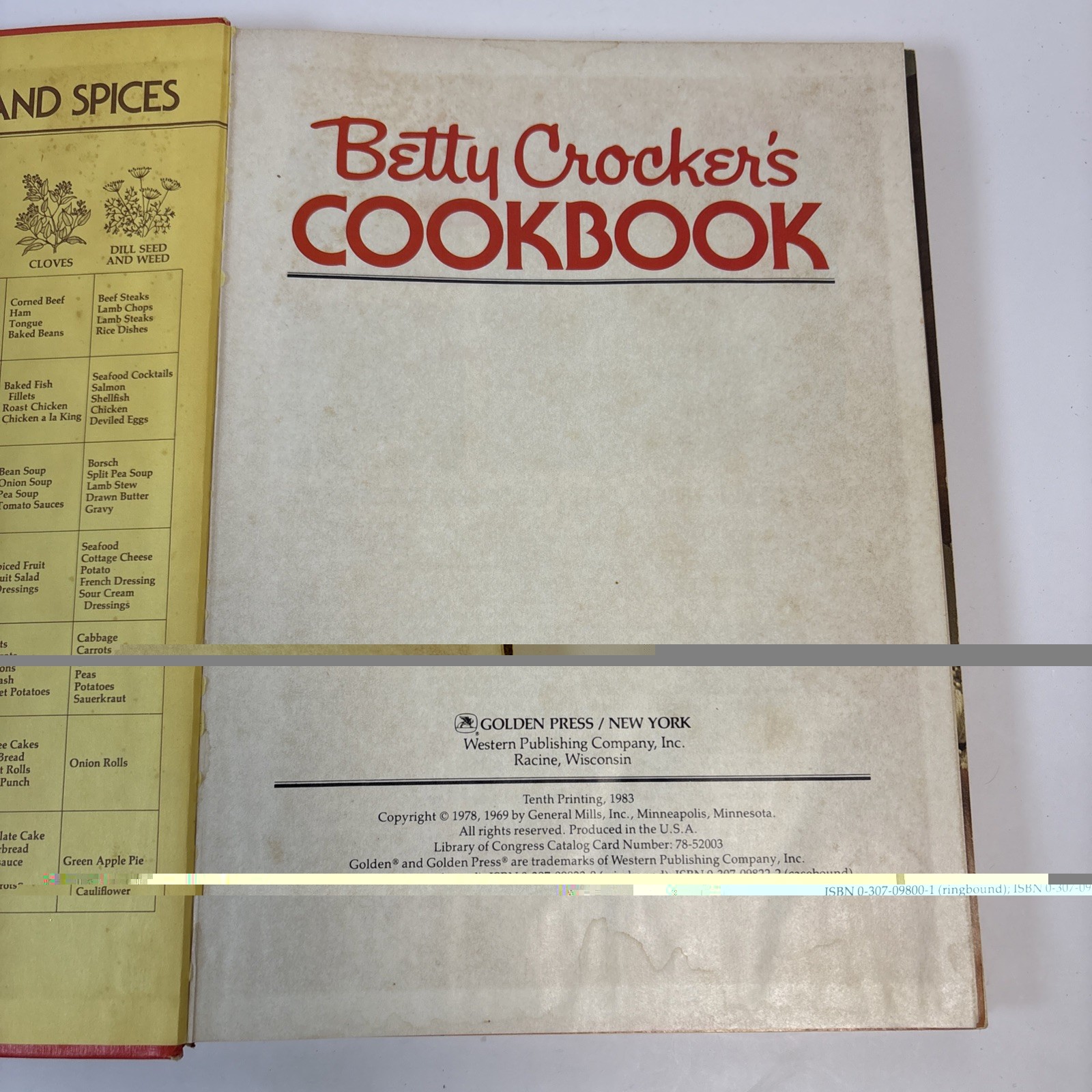 Vintage 1983 Betty Crocker’s Cookbook 5 Ring Binder Recipe Book 10th Printing