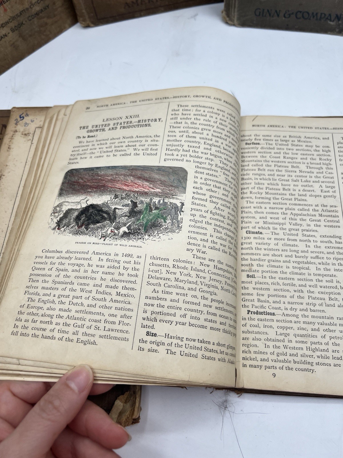 Lot 5 Antique Geography School Textbooks Harper’s Frye Redway Hinman c1900