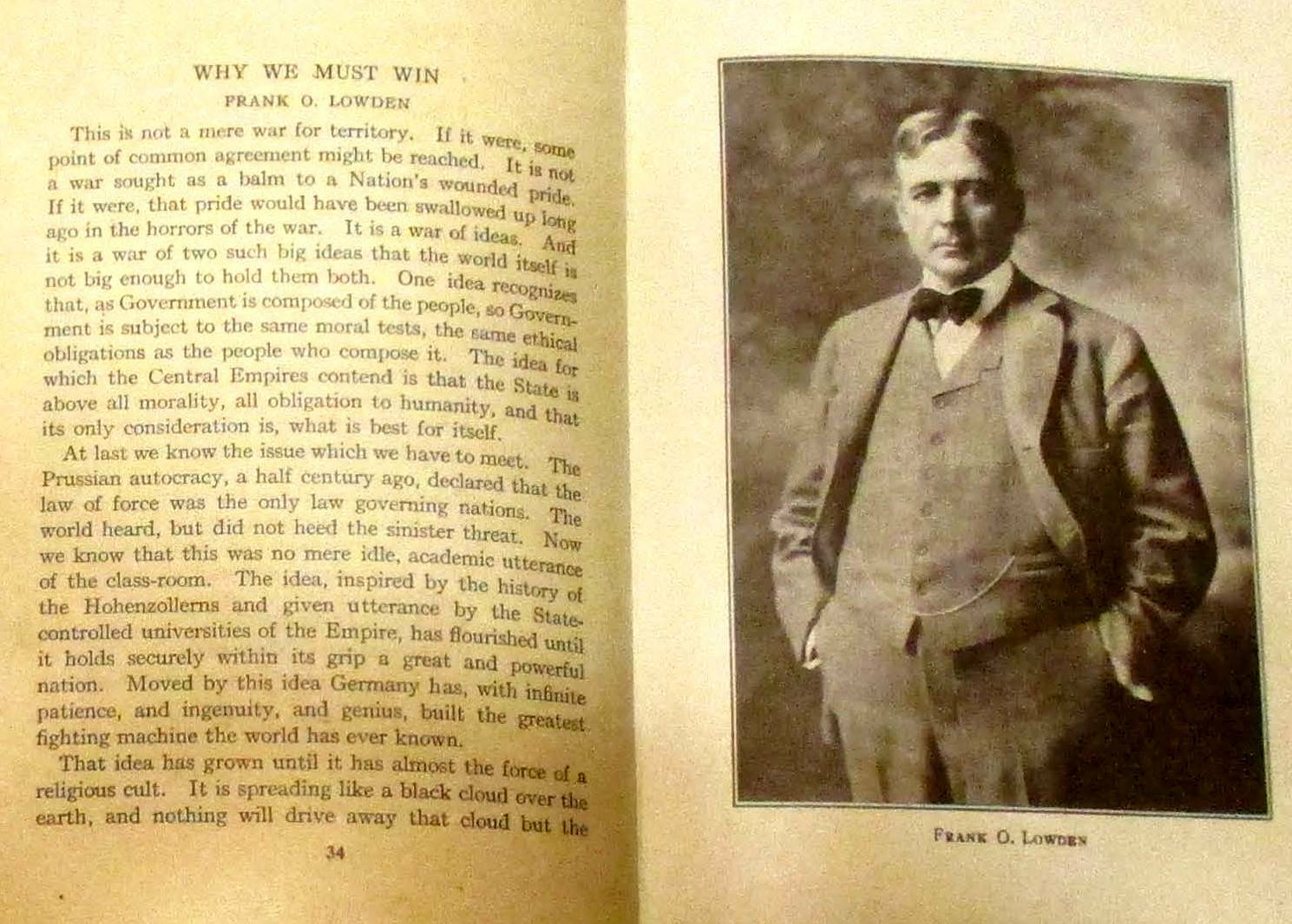 The Spirit Of Democracy by Lyman P. Powell 1918 H/C 272 Pages