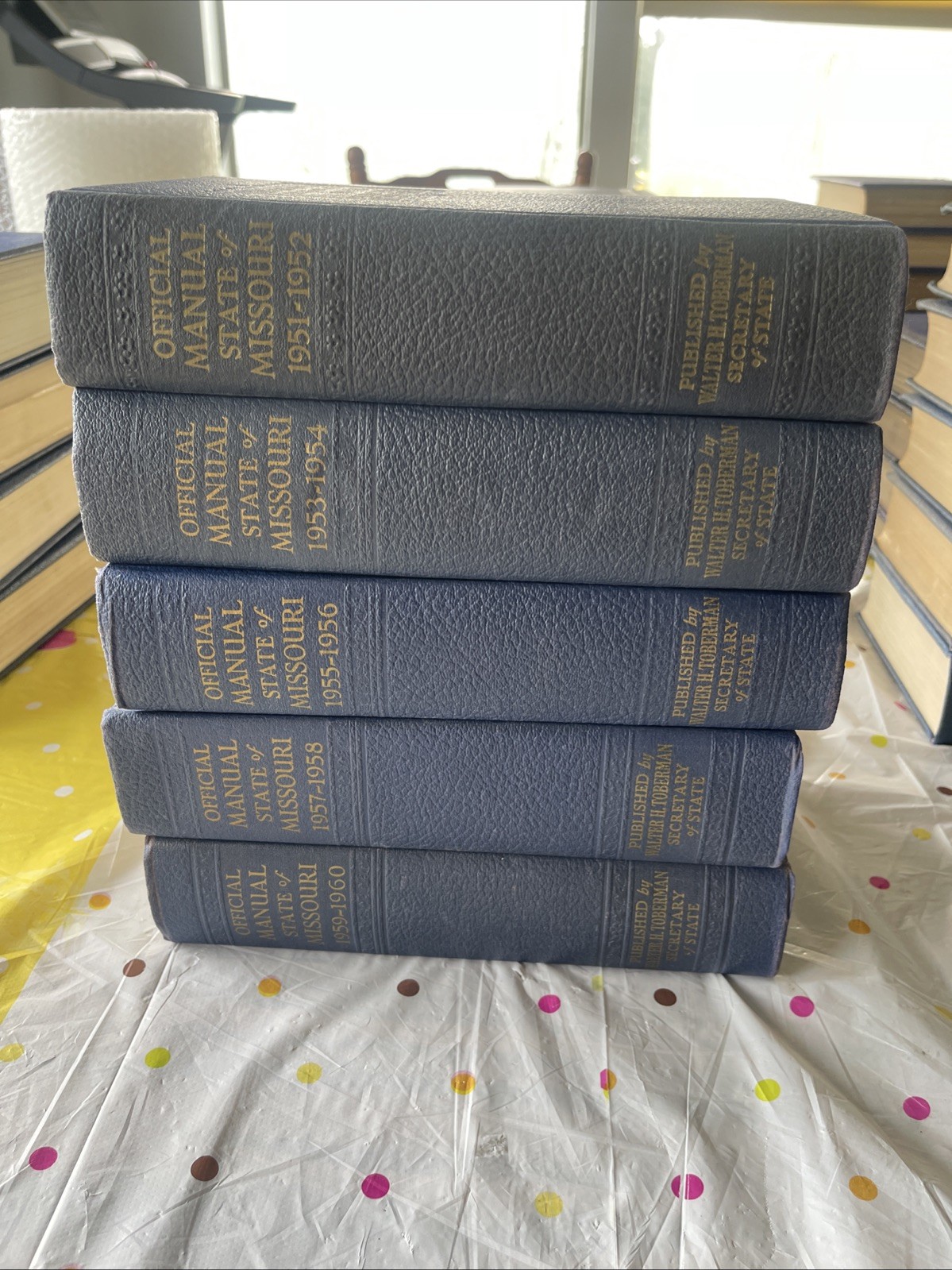 1951-1960 Official Manual State Missouri blue book Walter H Toberman 5 Book Lot