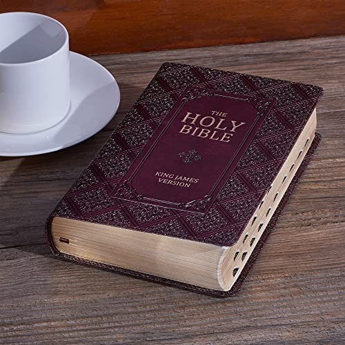 Holy Bible: Dark Brown Pattern KJV Bible Giant Print