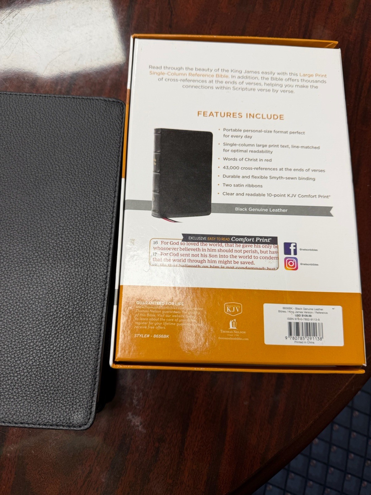 KJV Personal Size LARGE PRINT Reference Bible~Retails $110~Gen. Bk Leather *1138