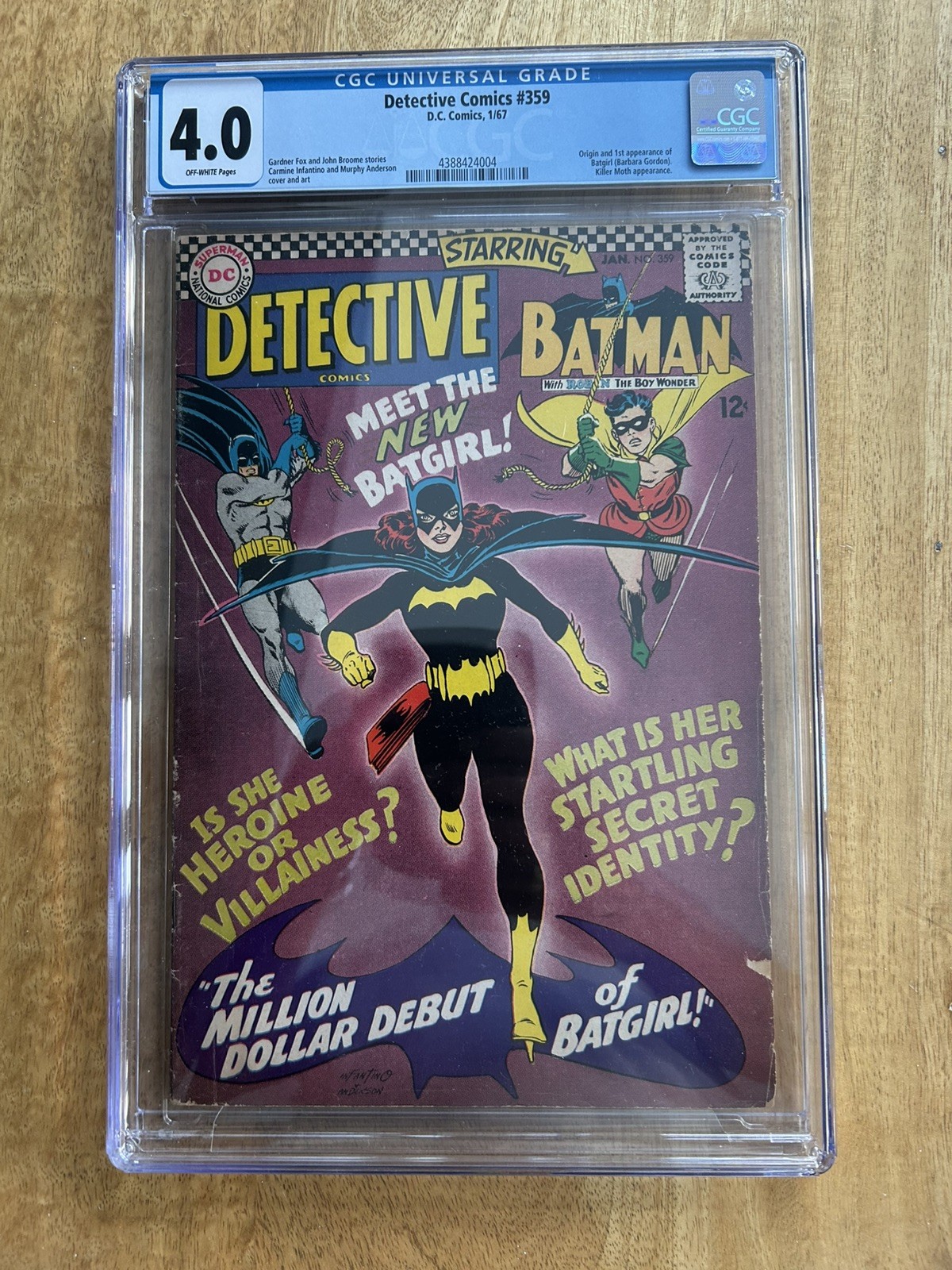 DC Detective Comics #359 CGC 4.O – Off White Pages 1st Batgirl Barbara Gordon