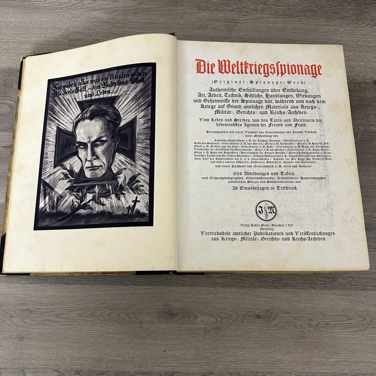 Vintage Die Weltkriegsspionage Hardcover 1921 Germany WWI Espionage Illustrated
