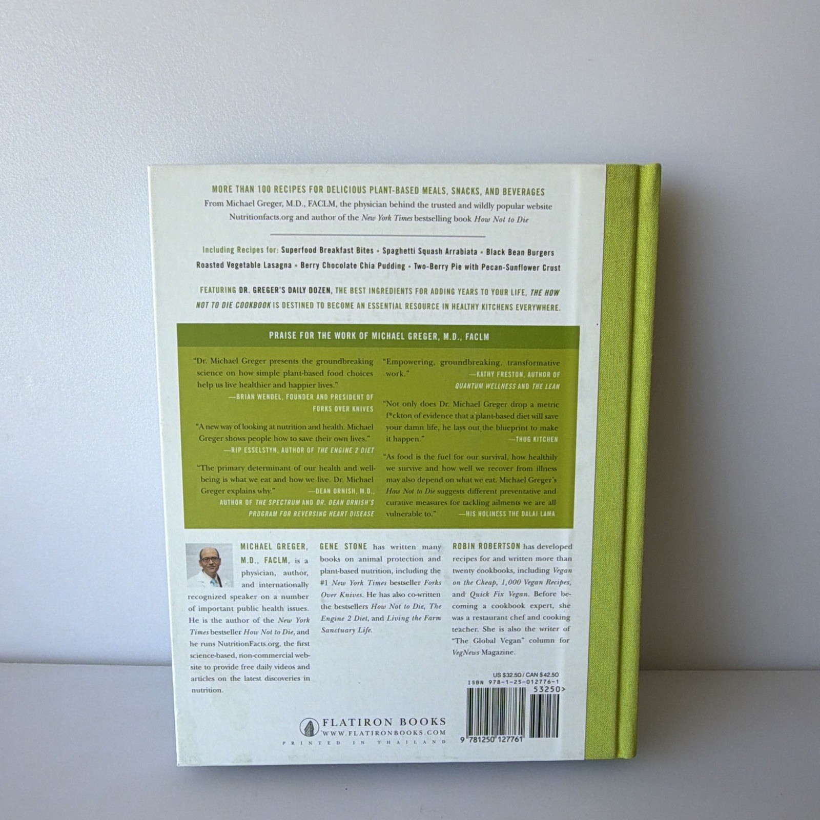 The How Not to Die Cookbook Michael Greger Hardcover Plant-Based Cooking 2017