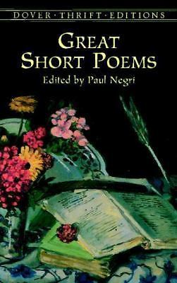 Great Short Poems by Paul Negri (2000, Trade Paperback)