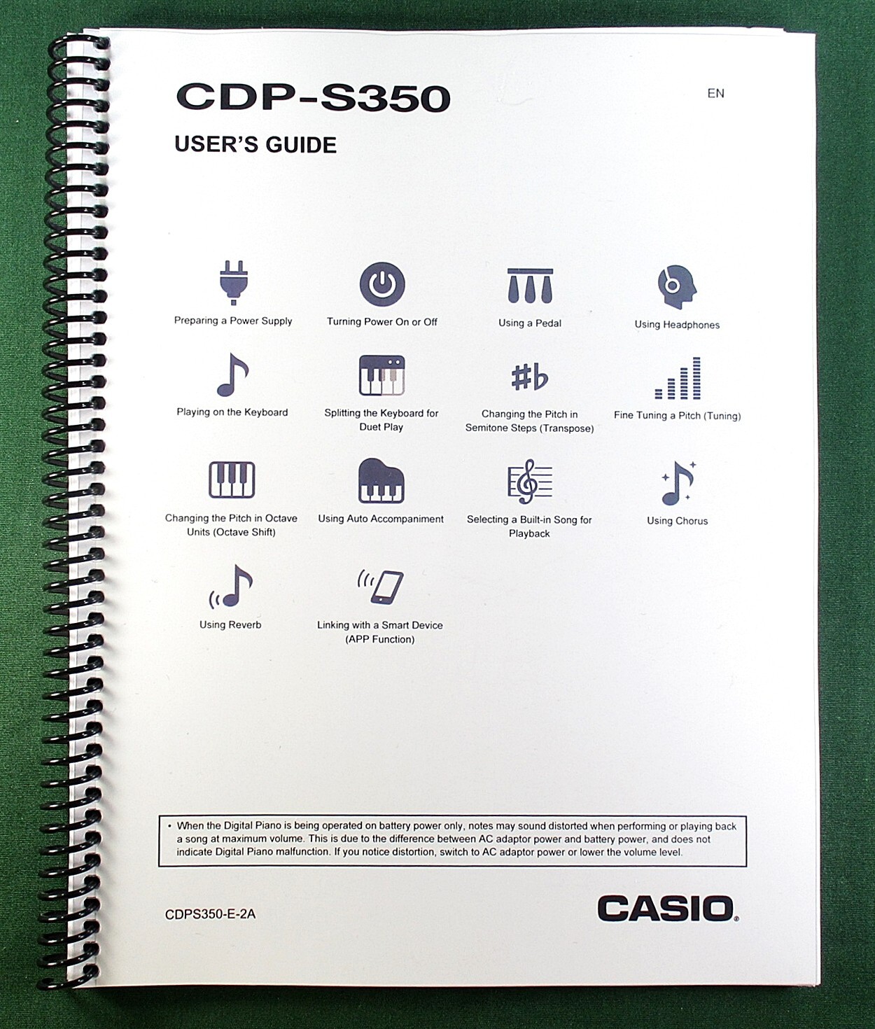 Casio CDP-S350 Instruction Manual: 69 Pages Coil Bound & Clear Covers!