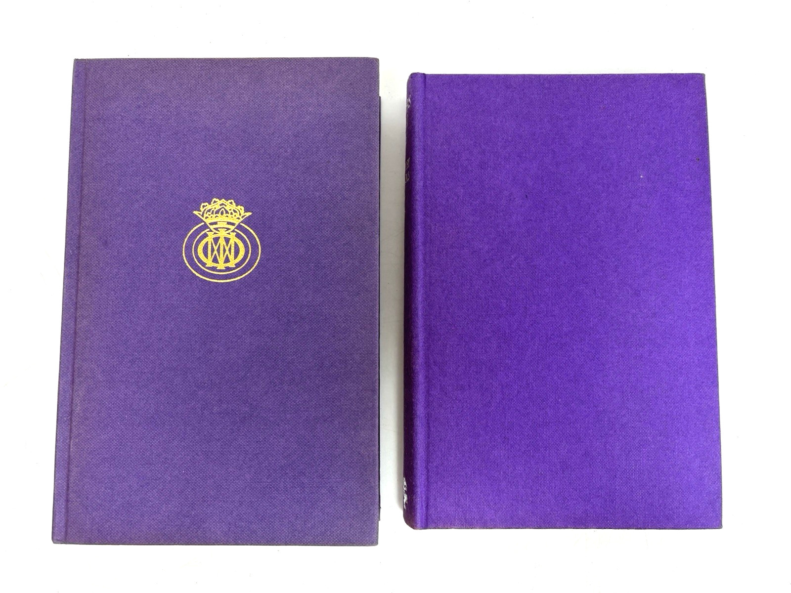 Collection of Purple Books for Decoration. 15.5cm shelf space.