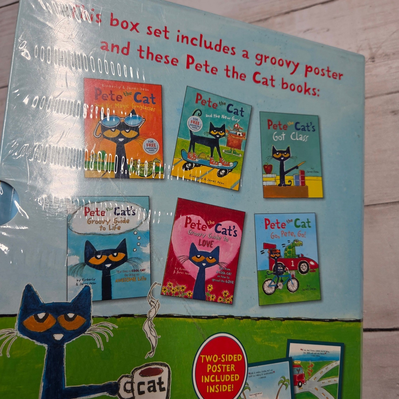 Pete the Cat Groovy Box of Books James Dean 6 Book Set with Poster 9780062641052