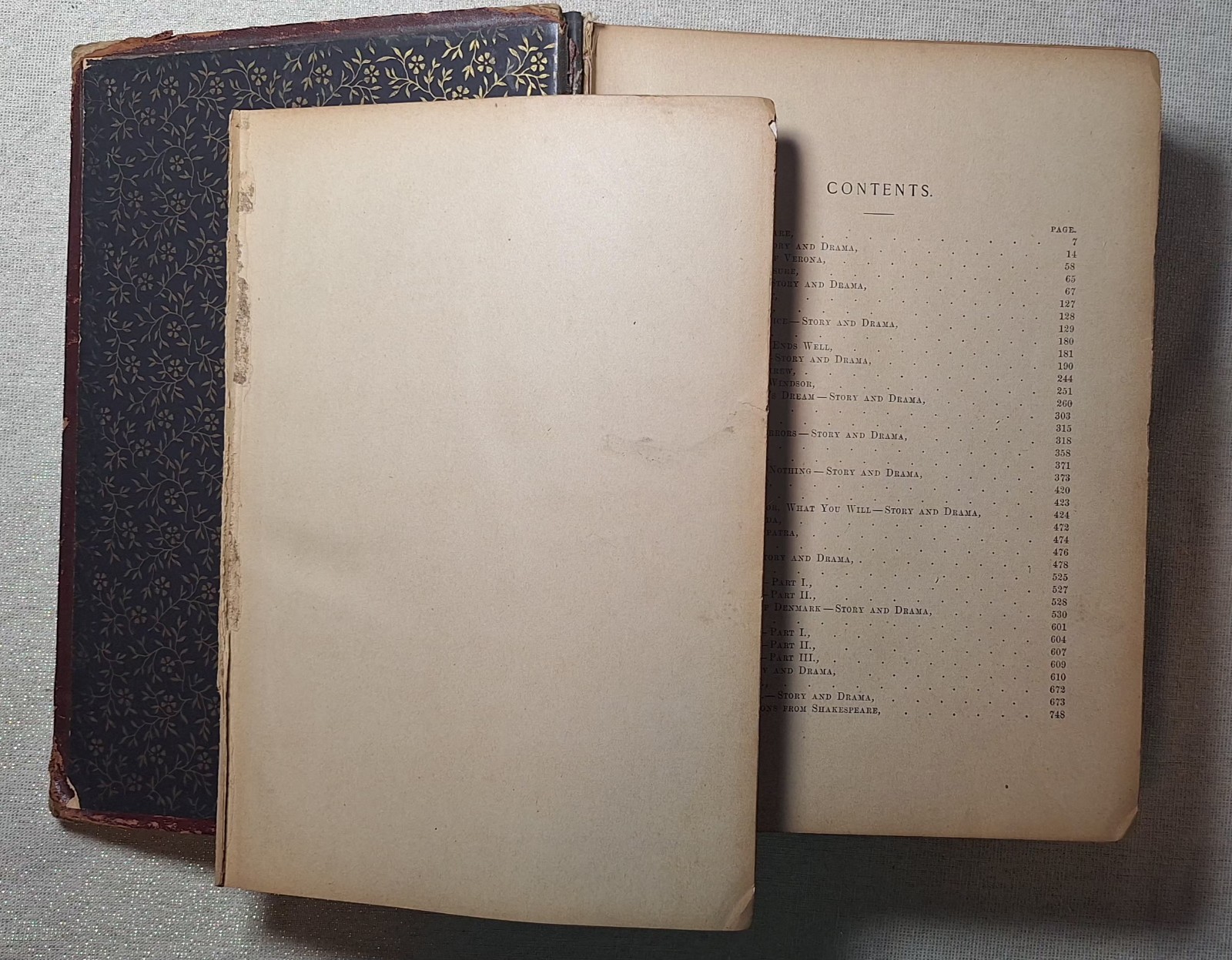 Antique Shakespeare Art Edition 1889 Decorative Debossed Gold Gilt Cover, Edges
