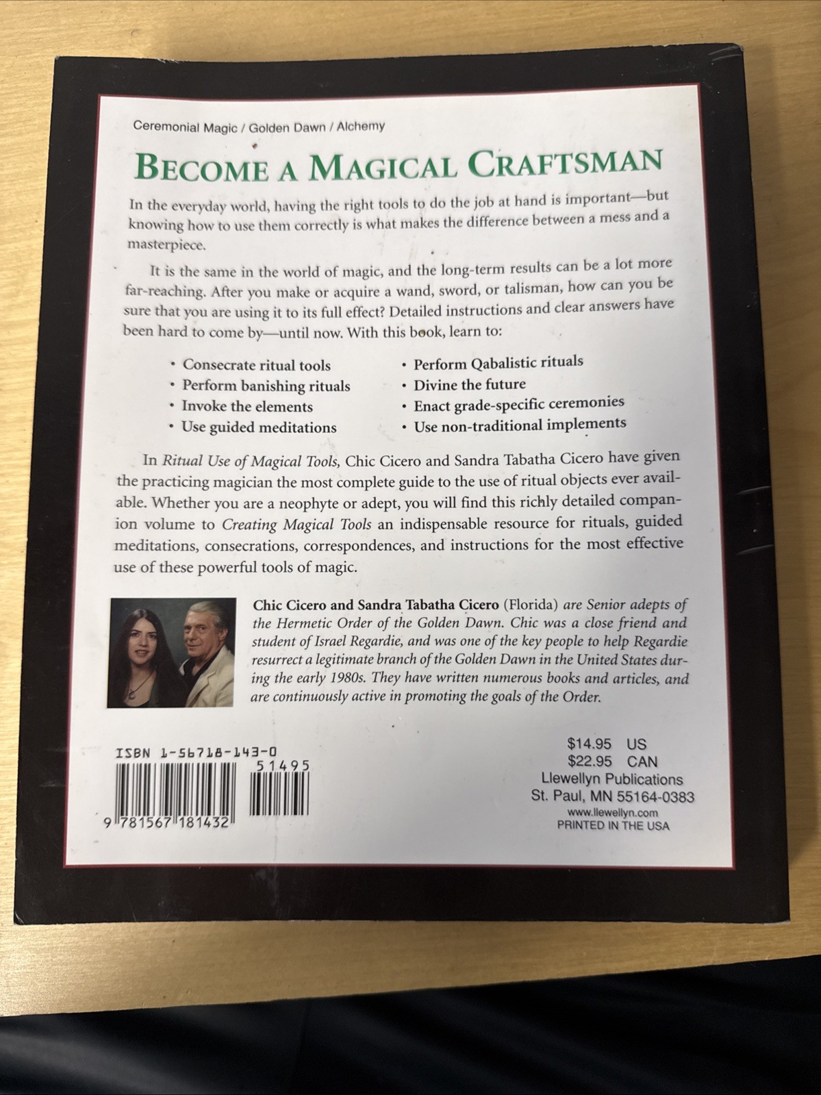 RITUAL USE OF MAGICAL TOOLS: RESOURCES FOR THE CEREMONIAL MAGICIAN Chic Cicero