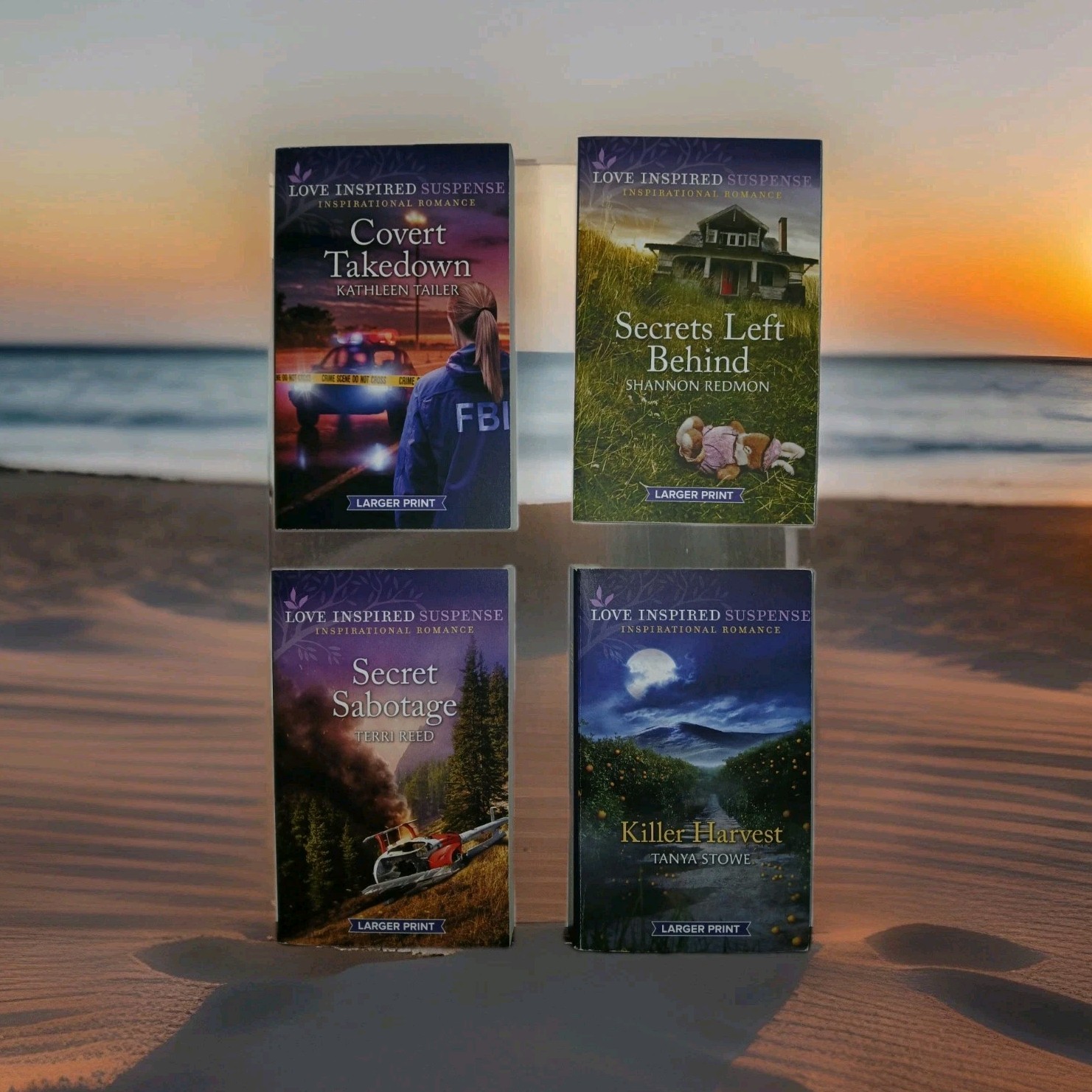 Love Inspired Suspense Large Print Paperback Lot of 4 Romance Suspense Novels