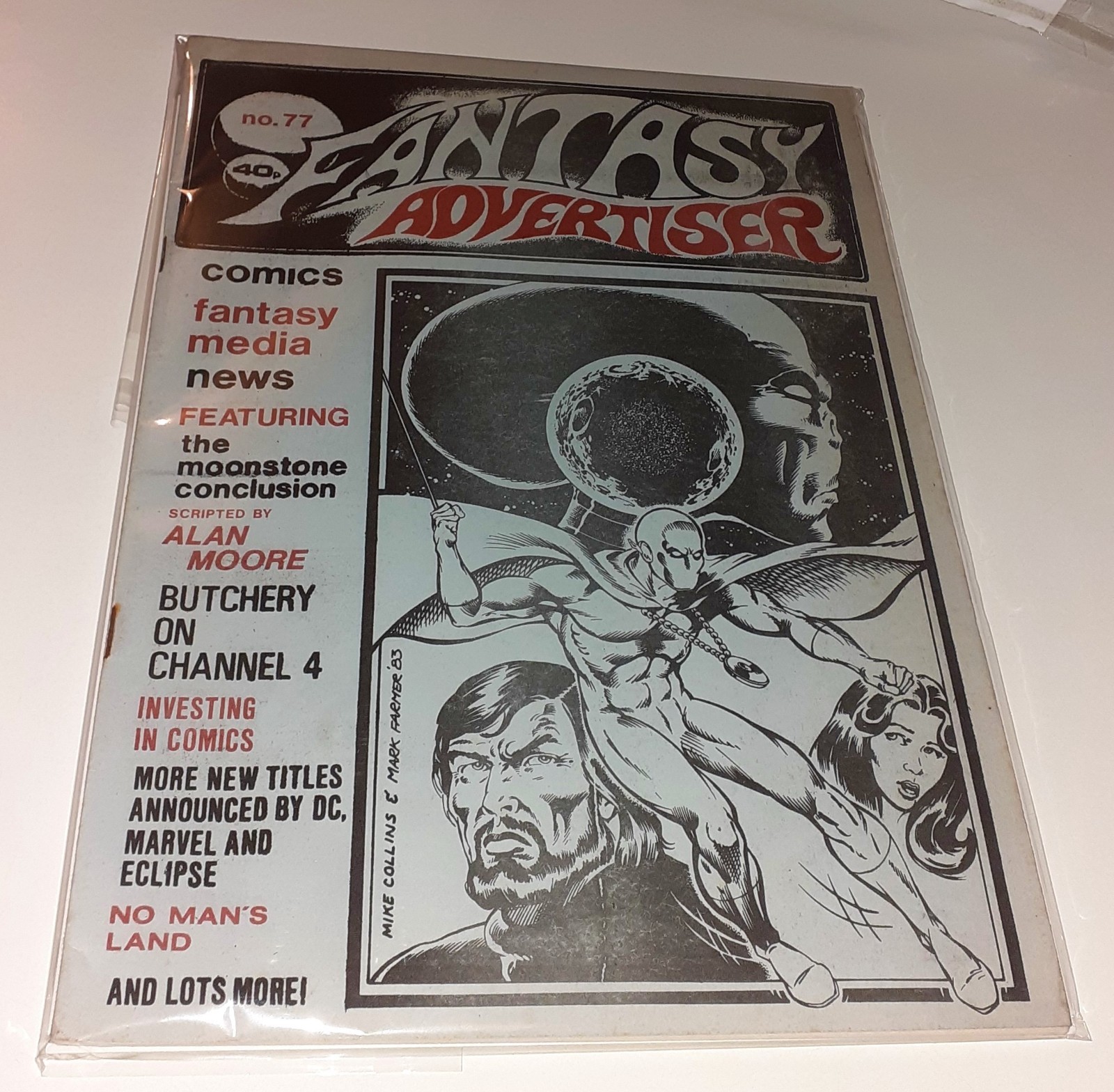 FANTASY ADVERTISER no.77 fanzine UK 1983 ALAN MOORE “MOONSTONE” Dave Stevens