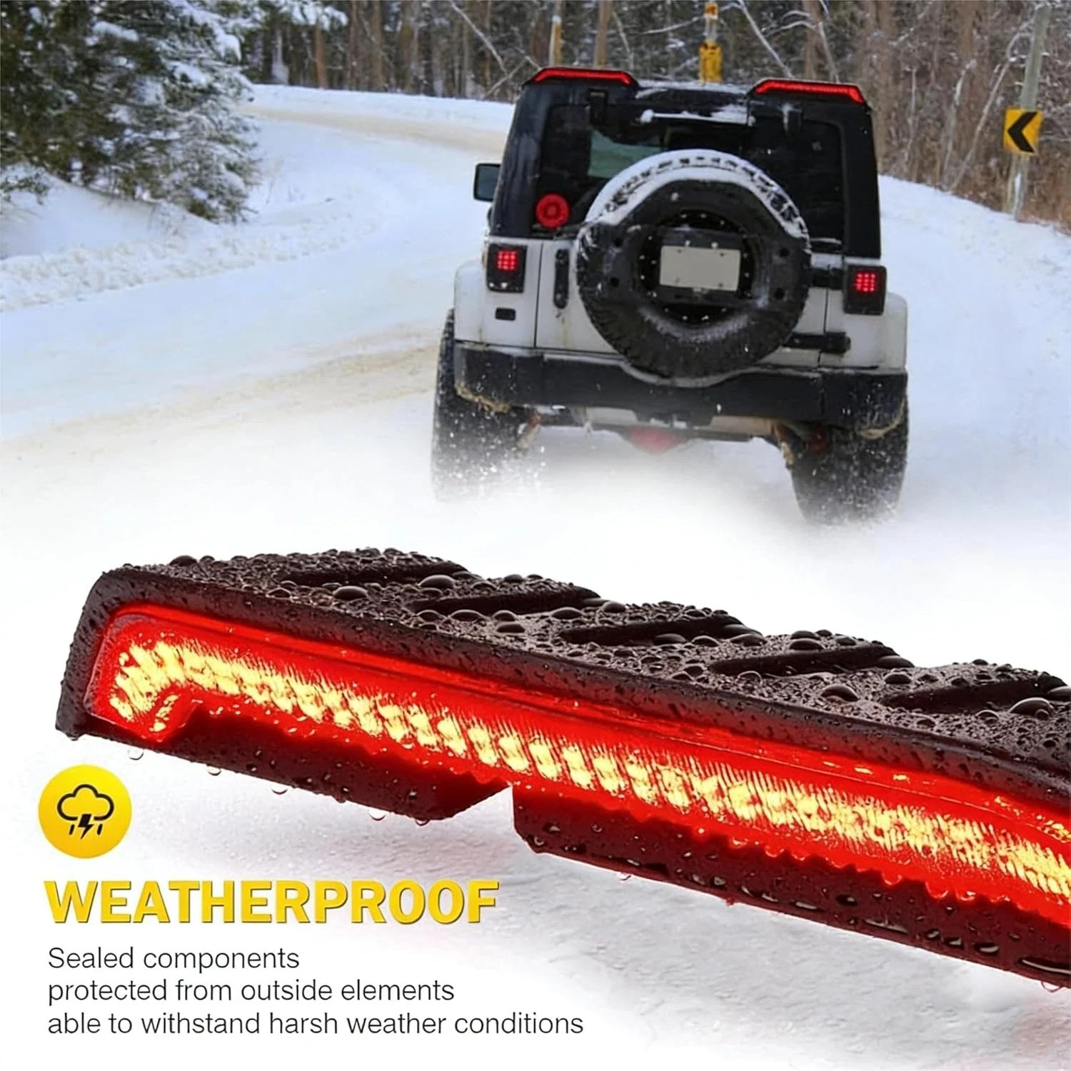 High Mount LED Brake Lights with Turn Signal/Reverse/Brake Light Compatible with