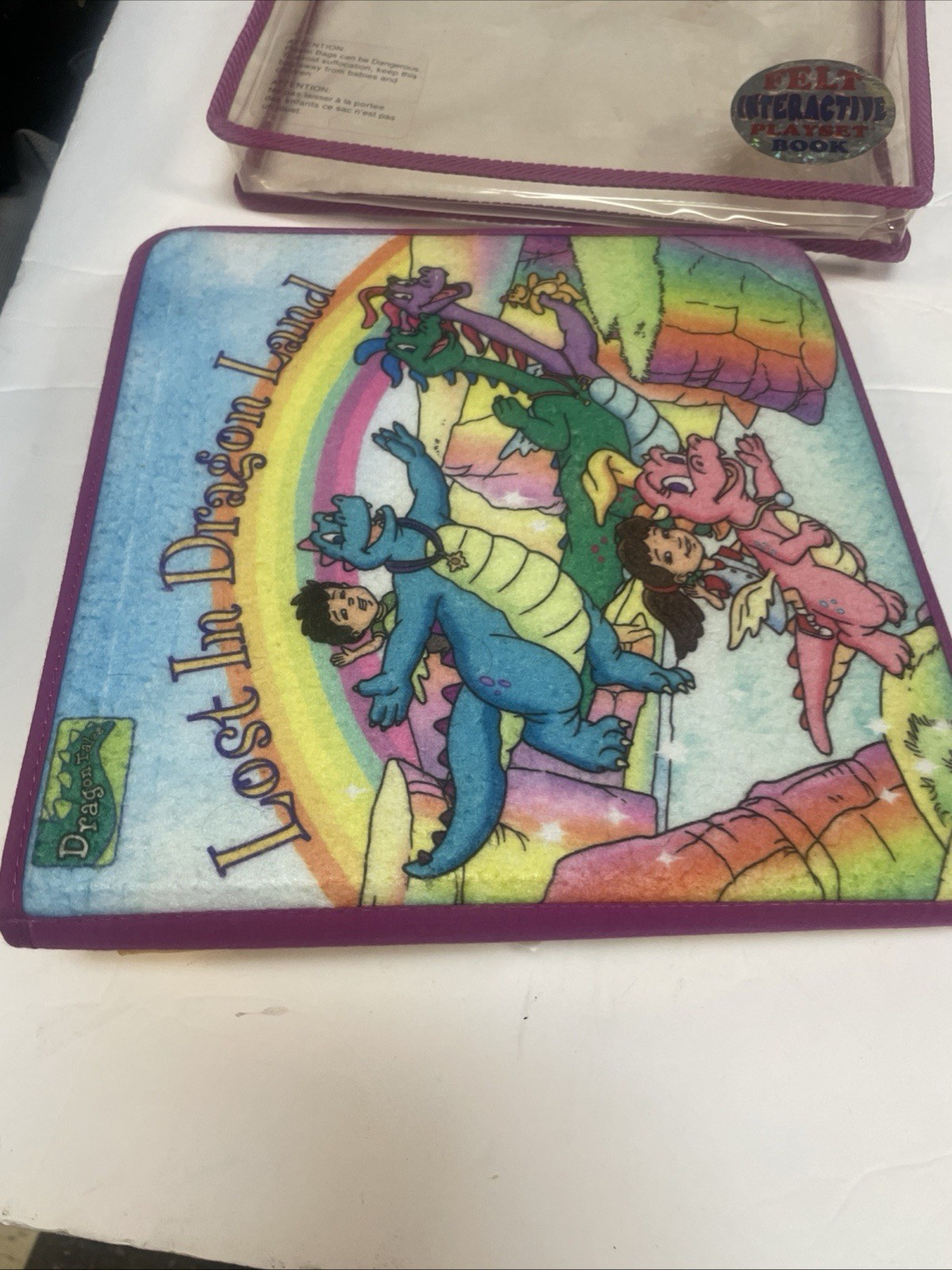 2002 SoftPlay Dragon Tales Lost In Dragon Land Felt Play Set Book PBS Vintage!