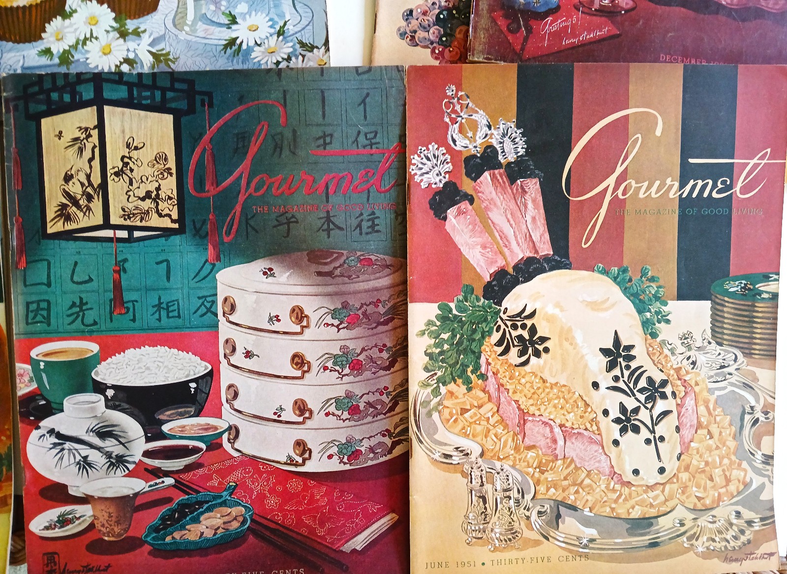 Gourmet Magazine 1951 11 issues incl Dec – full of Vintage liquor advertising