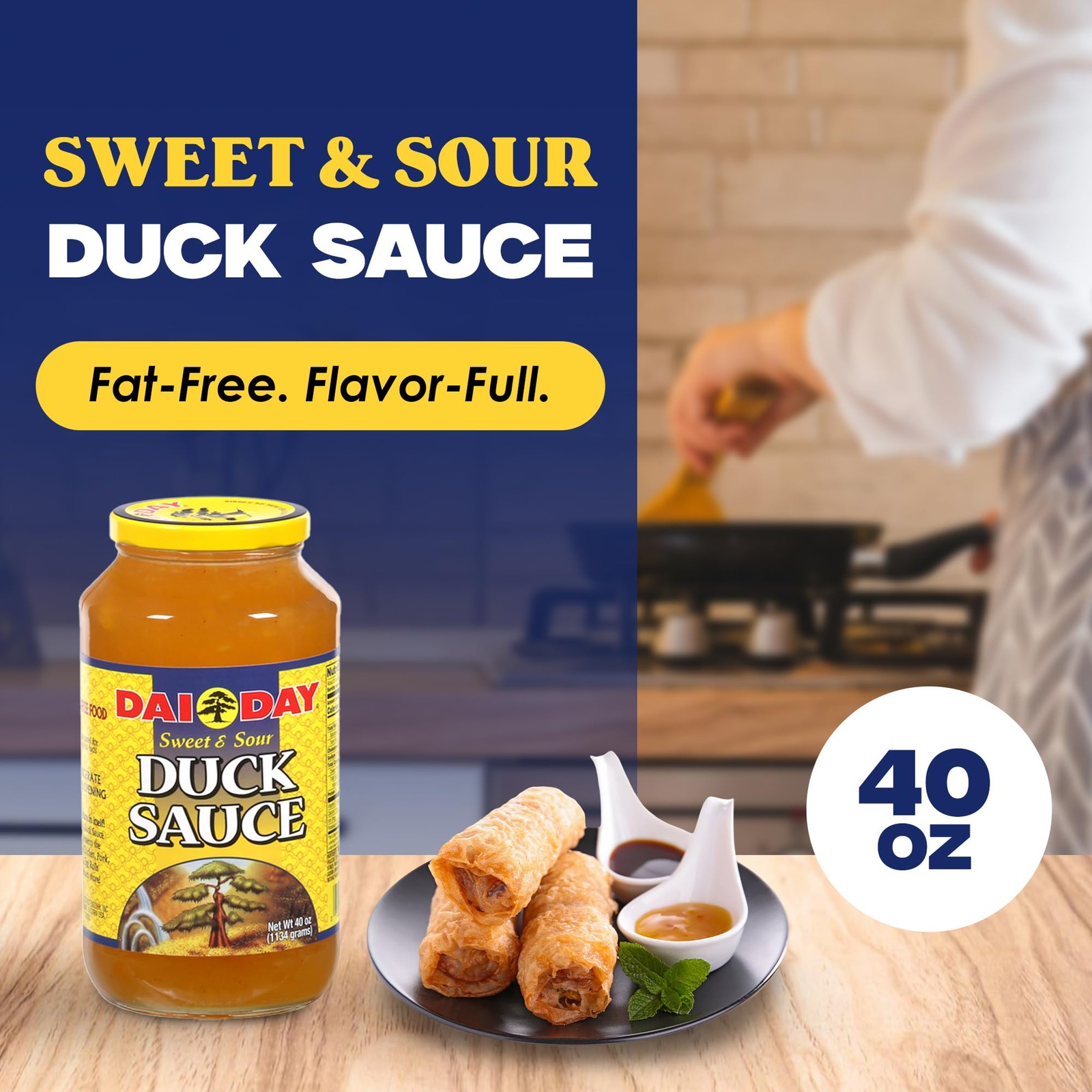 Dai Day Sweet & Sour Duck Sauce 40 oz Jar – Classic 2.5 Pound (Pack of 1)