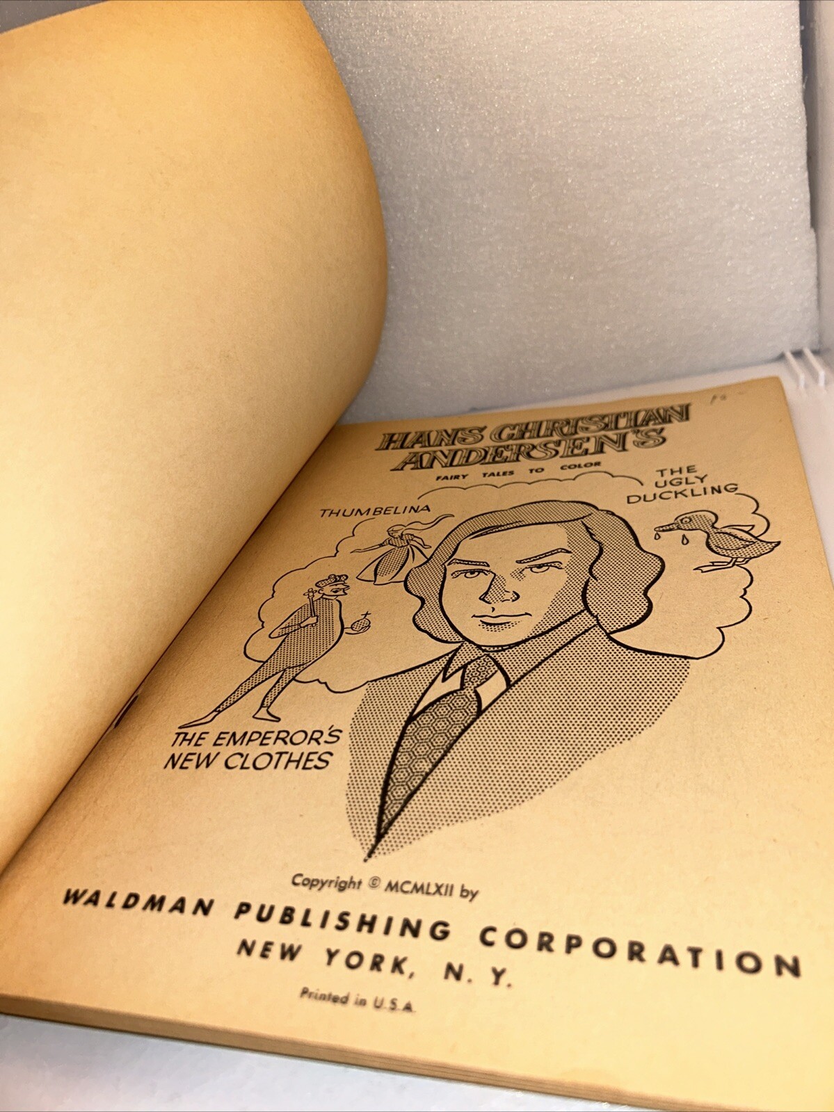 HANS CHRISTIAN ANDERSEN’S COLORING BOOK 1962 Waldman Publishing UNUSED 96 Pages