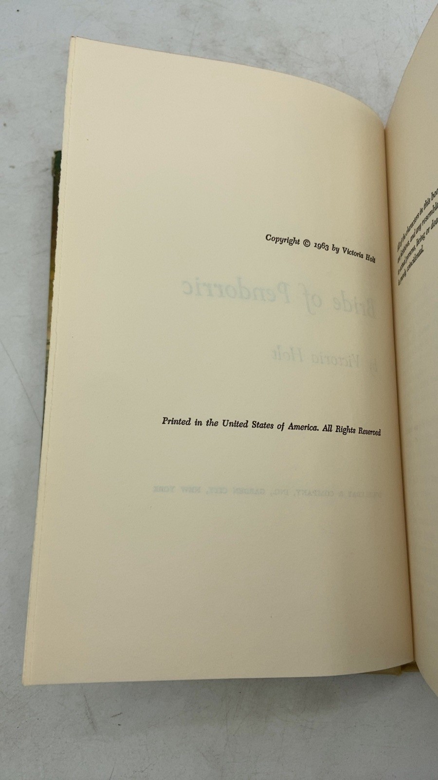Bride of Pendorric Victoria Holt Hardcover 1963