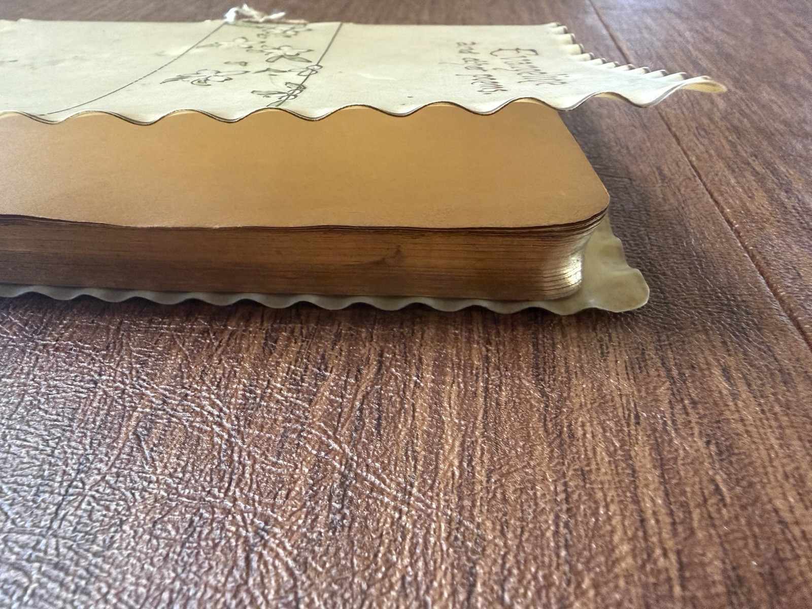 Vellum Cover Gold Leaf Antique Evangeline Longfellow Poem Book Rare Find! 1886